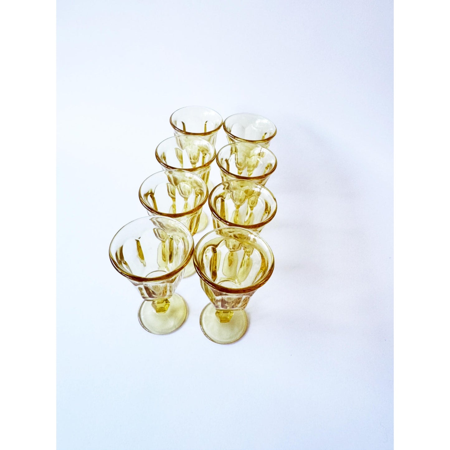 Vintage Yellow Impression Glass Barware | Pretty Yellow Wine Glasses | Eclectic Glassware