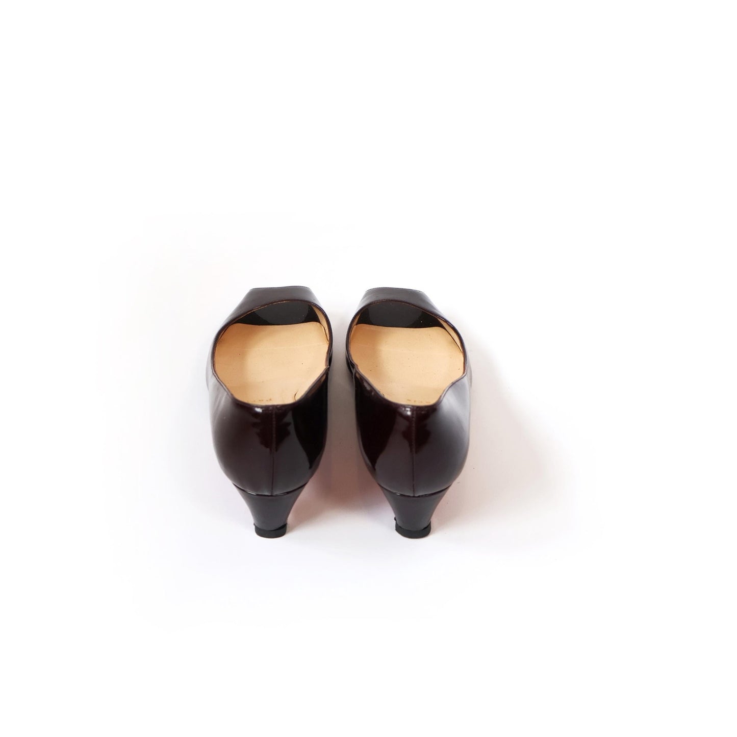 Vintage Black Peek-a-boo Louboutin Kitten Heels | EU 38