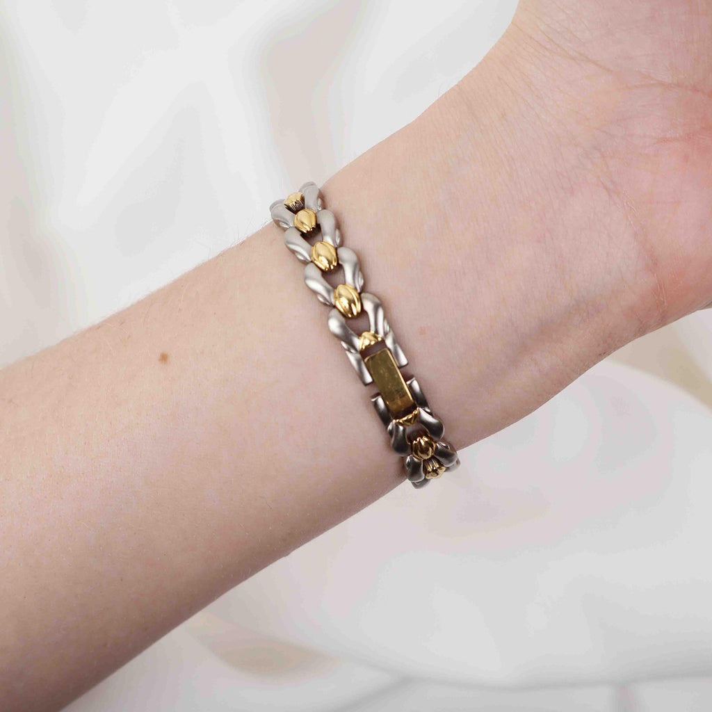 Vintage Anne Klein Oval Face Watch – Two Tone Bracelet (Working Battery)