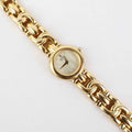 Vintage Seiko Round Face Watch – Gold Tone Rope Style Bracelet (Working Battery)