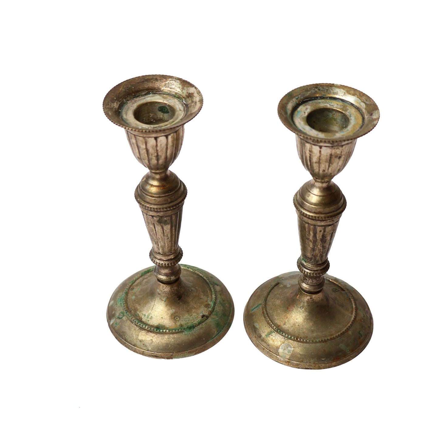 Vintage Brass Candlestick Holder Pair