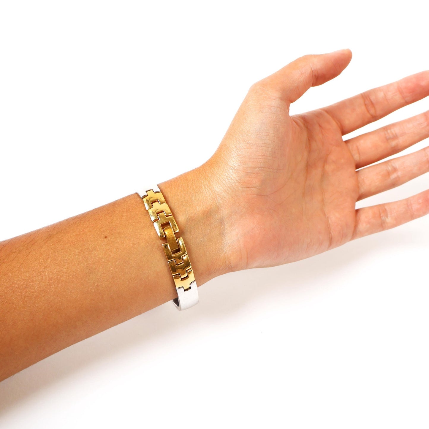 Vintage Two-Toned Watch with Metallic Face | ANNE KLEIN