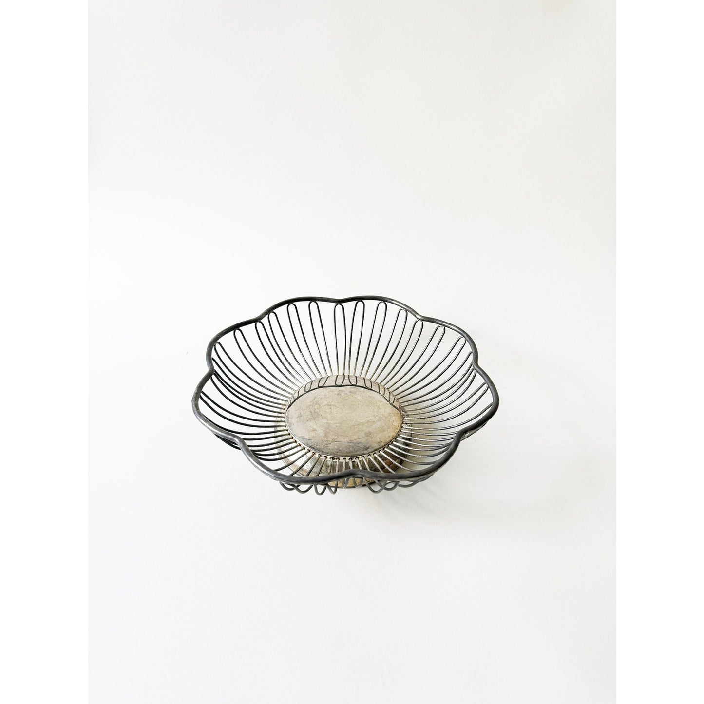 Vintage Silver Wavy Fruit Bowl