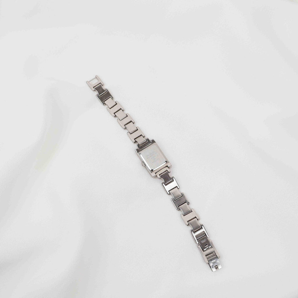 Vintage Nine West Square Face Watch – Silver Tone Bracelet (Working Battery)