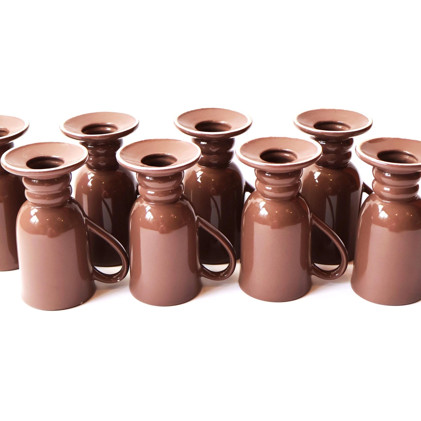 Vintage Chocolate Mauve Ceramic Hot Chocolate Mug Set