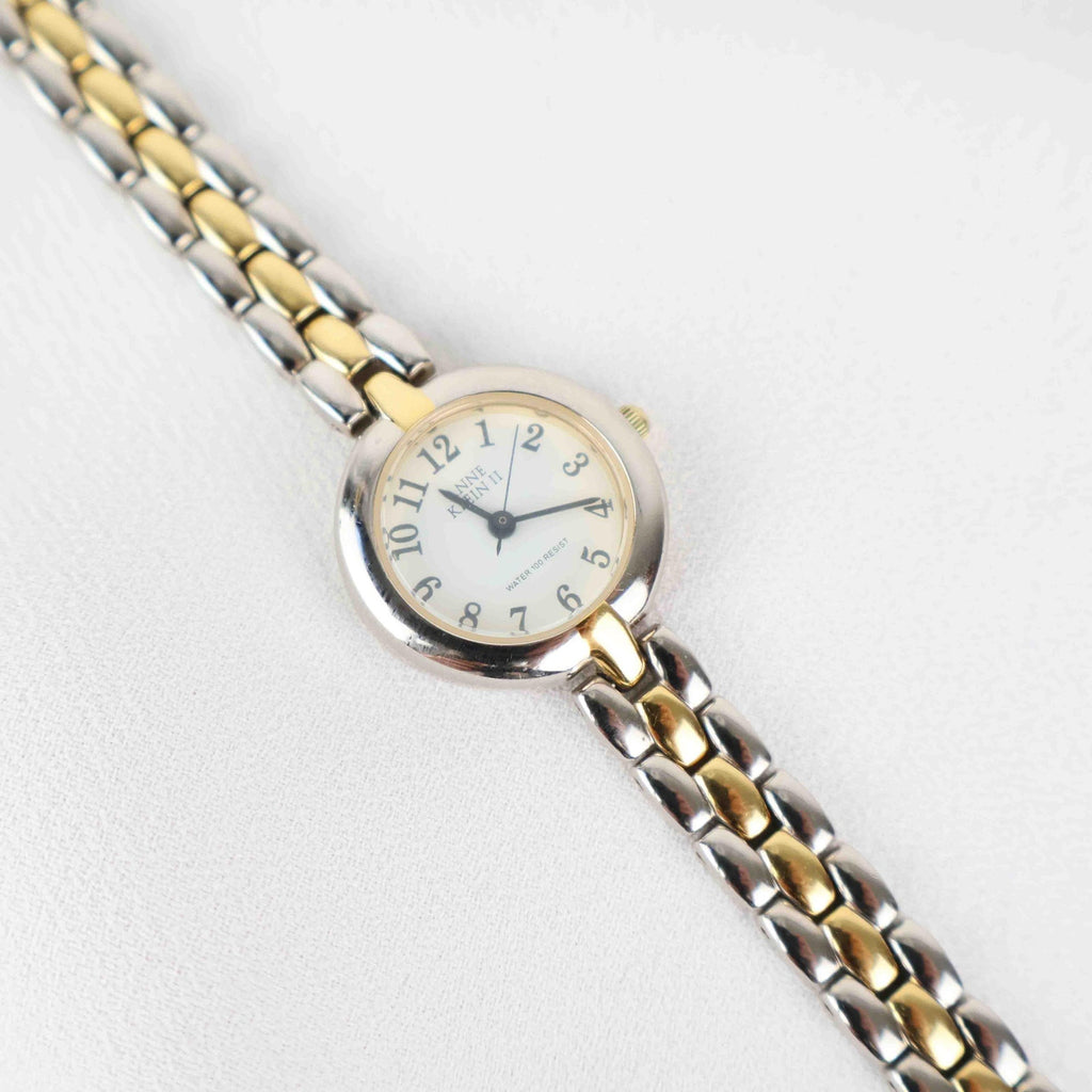 Vintage Anne Klein Circle Face Watch – Two Tone Bracelet (Working Battery)