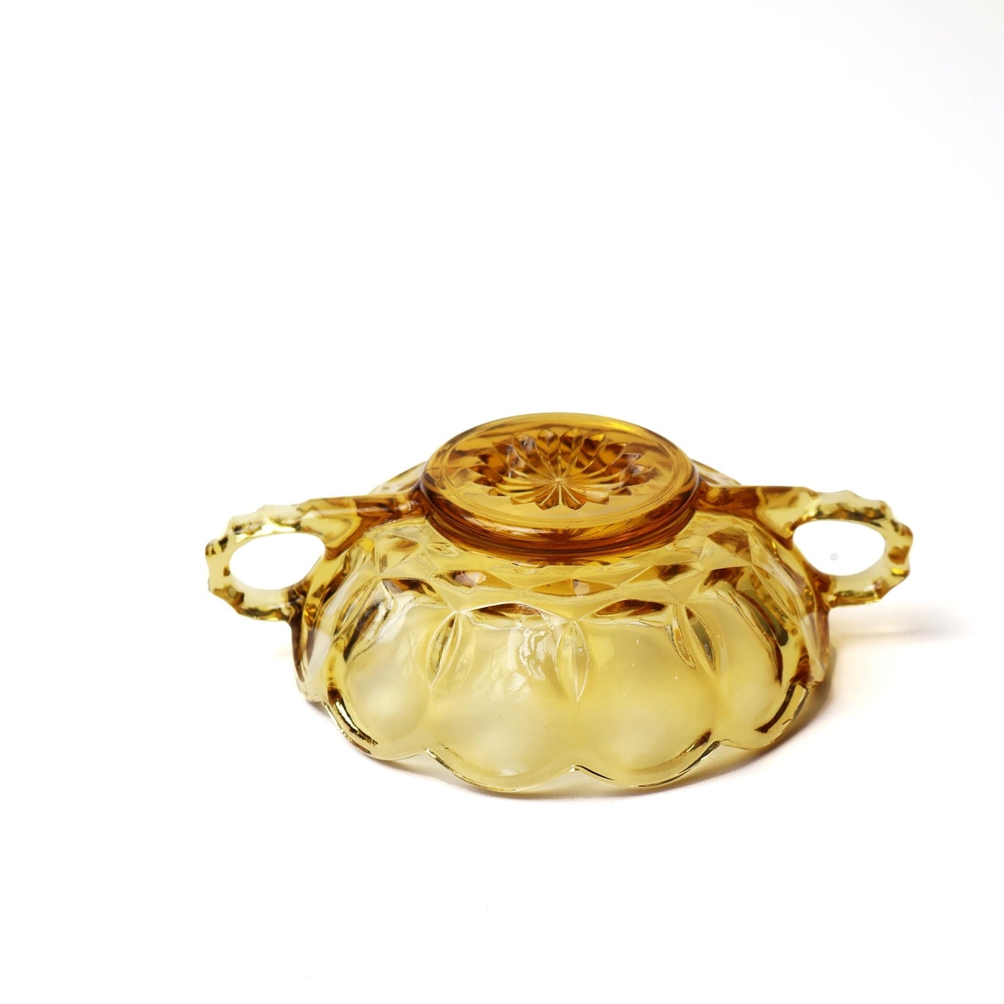 Vintage Orange Glass Ring Dish| Scalloped Edge Design Decorative Bowl