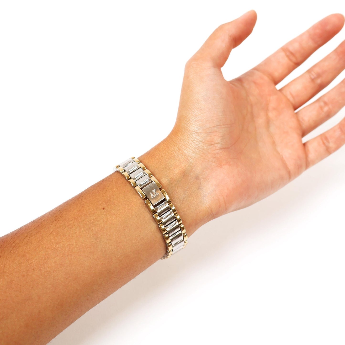 Vintage Two-Toned Watch with White Round Face | ANNE KLEIN