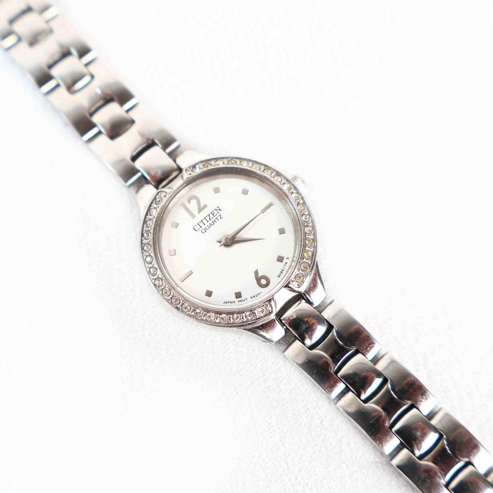 Vintage Silver Citizen Watch with Round Face, Japanese Movement
