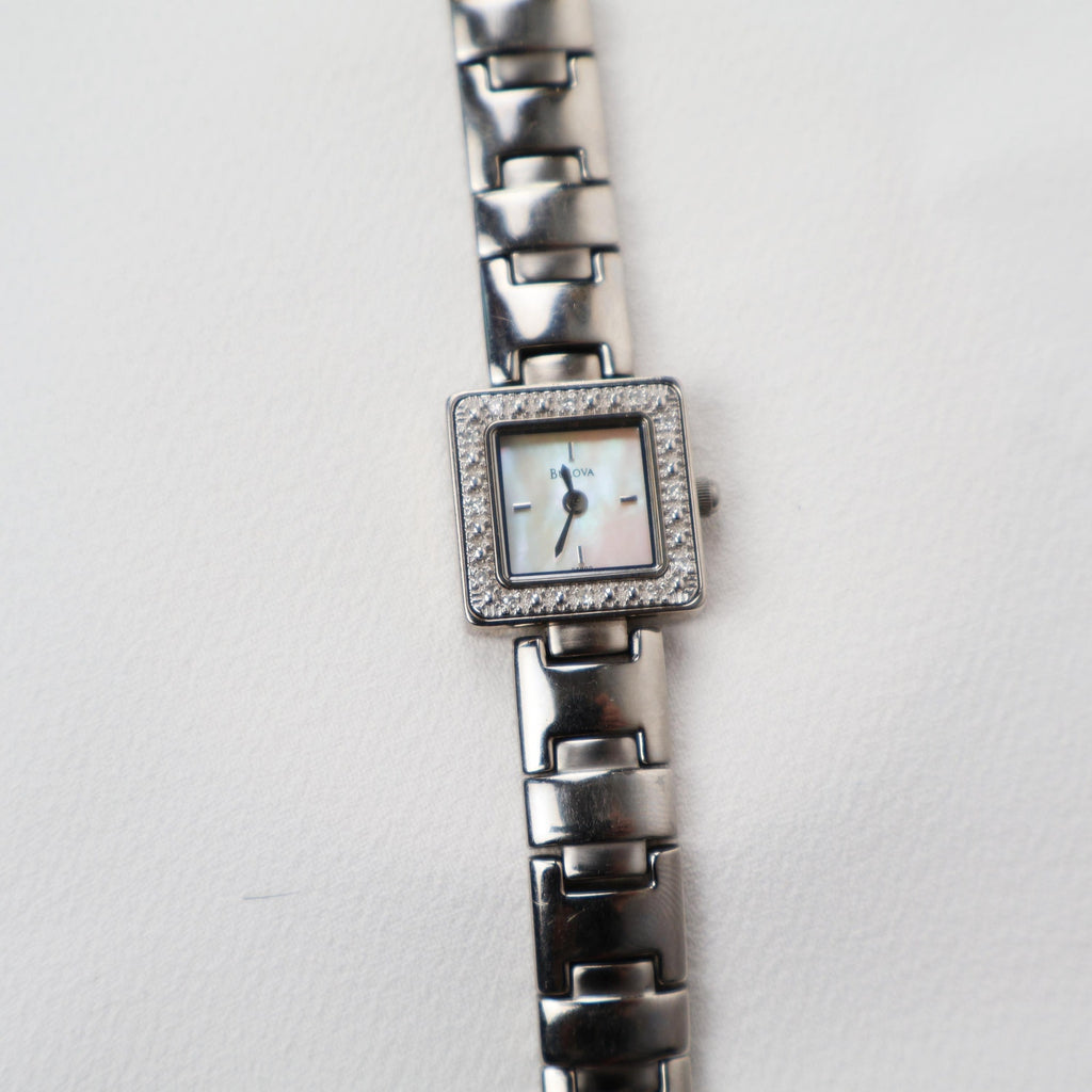 Vintage Bulova Opal Square Face Watch
