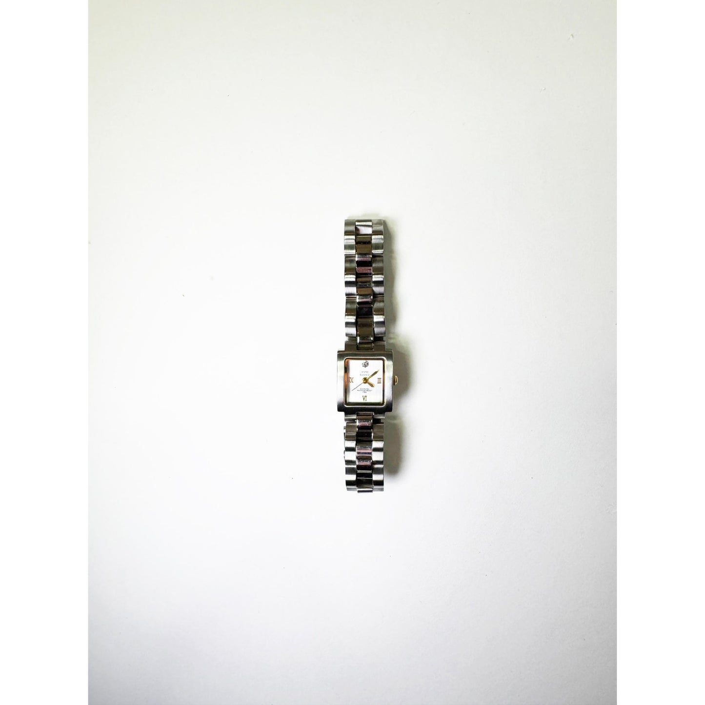 Vintage Two Tone Silver Watch with Square Face Details l Anne Klein