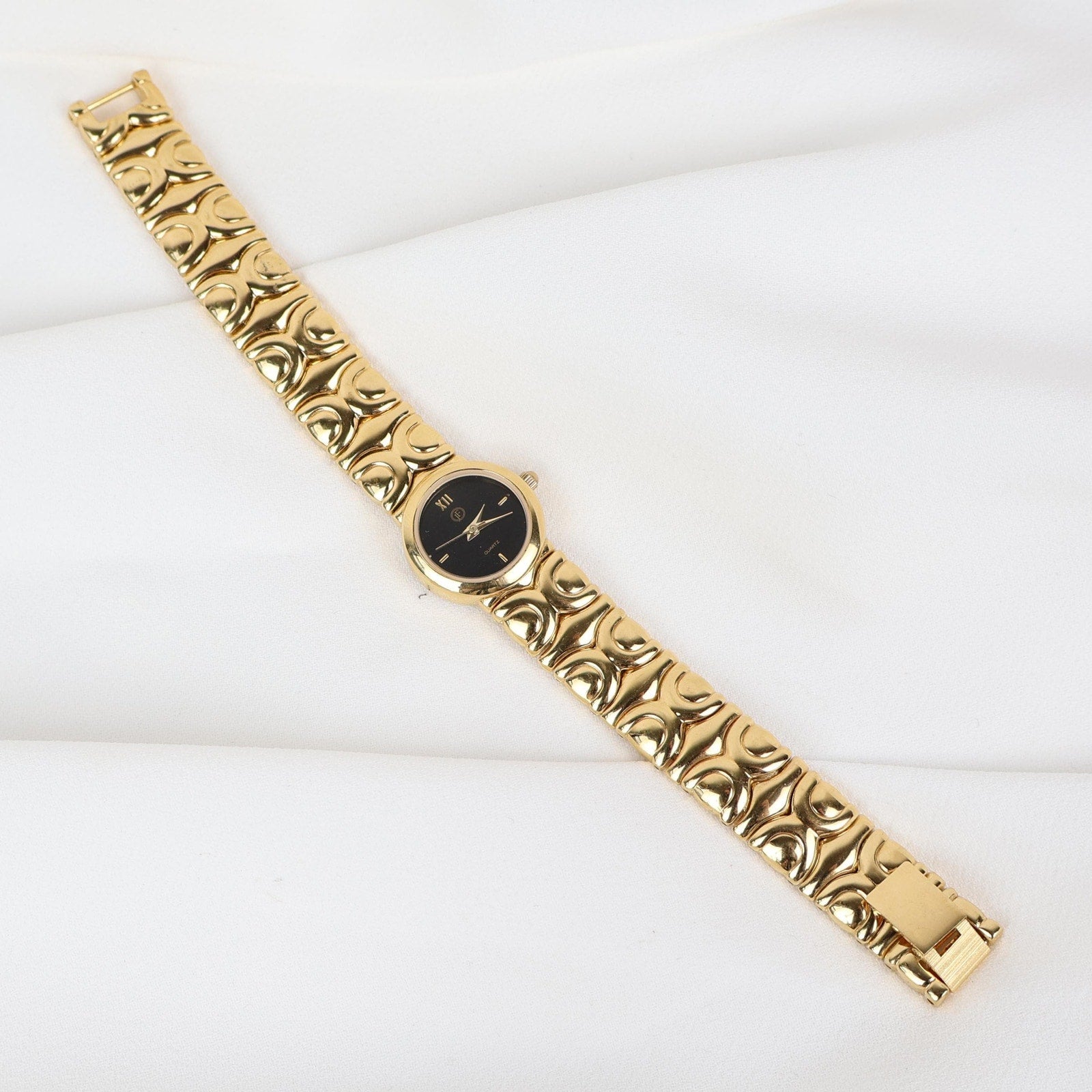 Vintage JF Black and Gold Watch