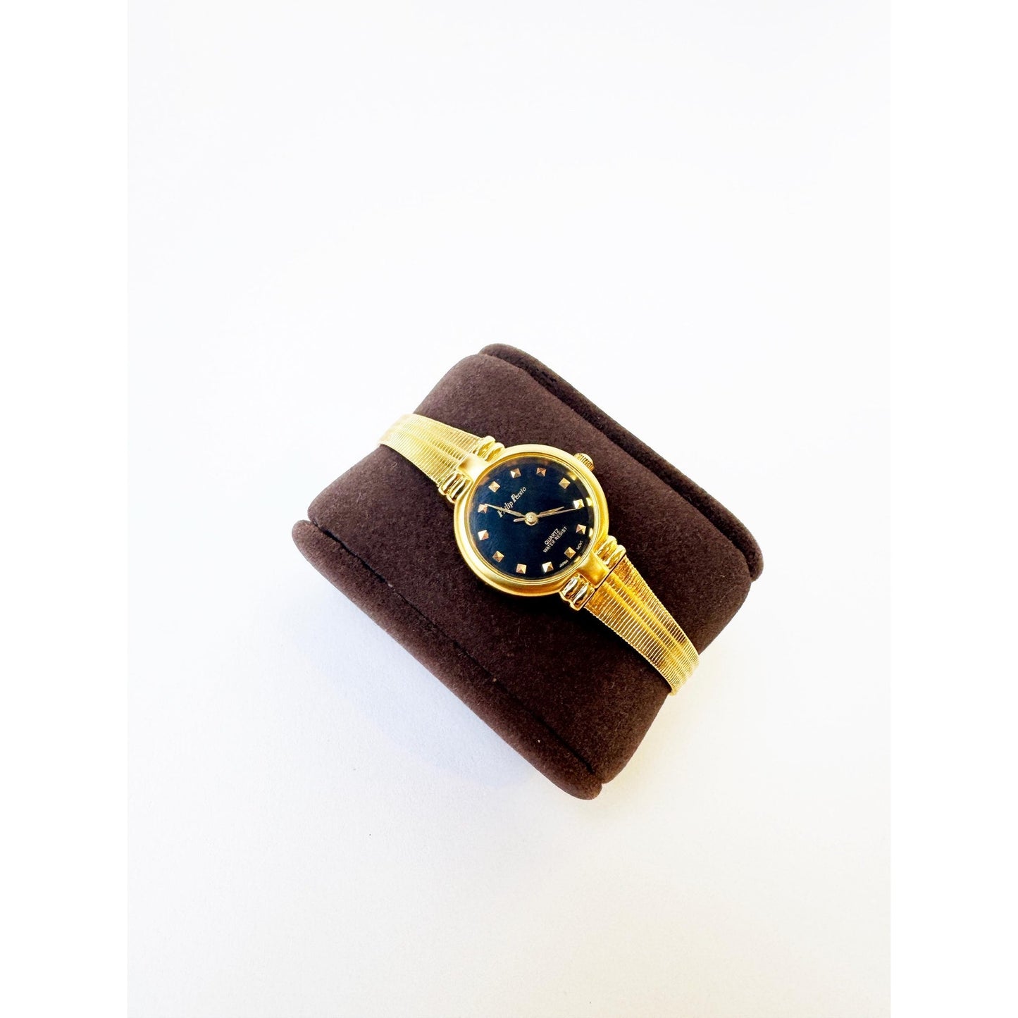 Vintage Gold Watch with Black Face l Philip Persio
