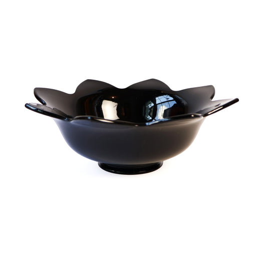 Vintage Black Petal Bowl | Modernist Fruit Bowl