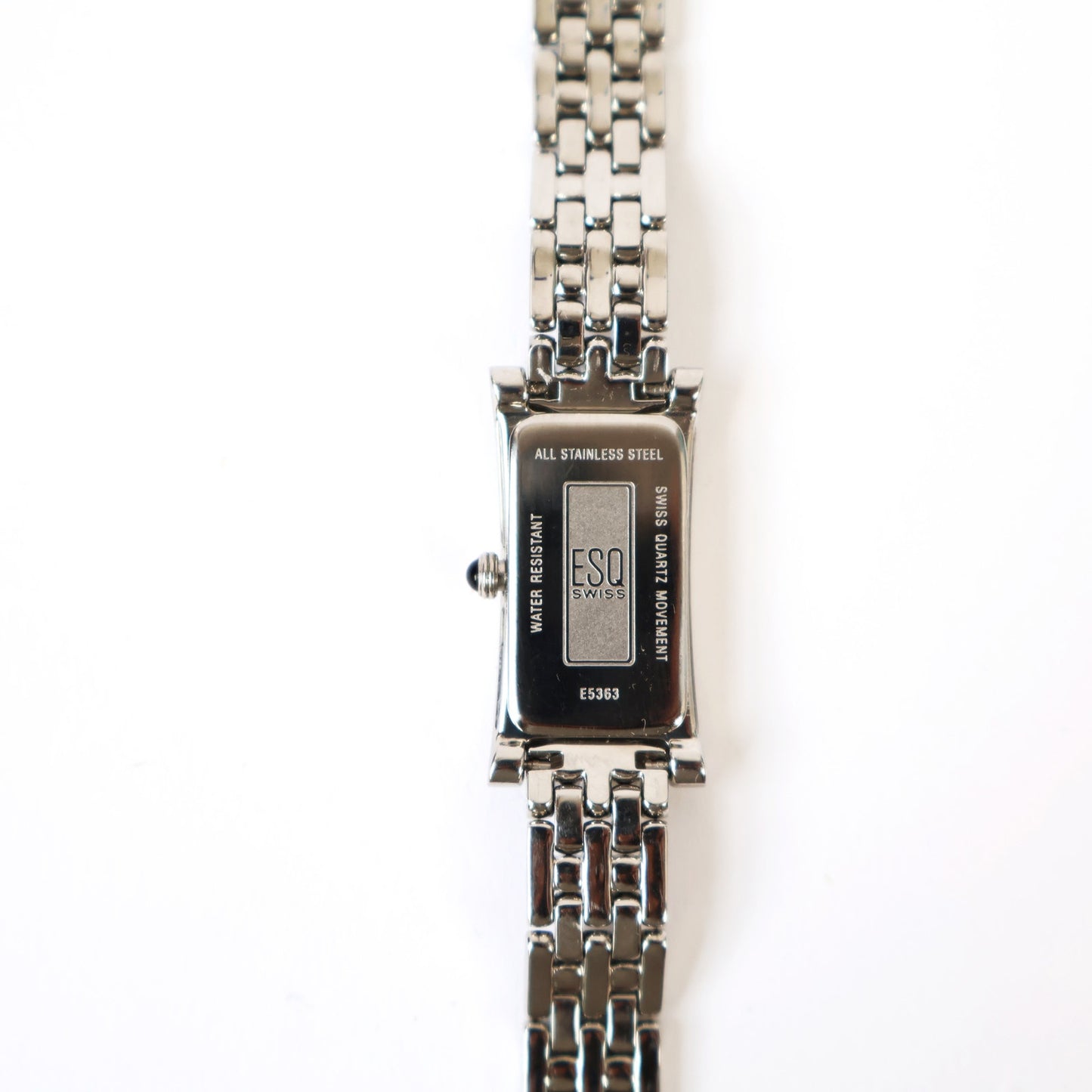 Vintage Silver Watch with Metallic Rectangle Face | ESO
