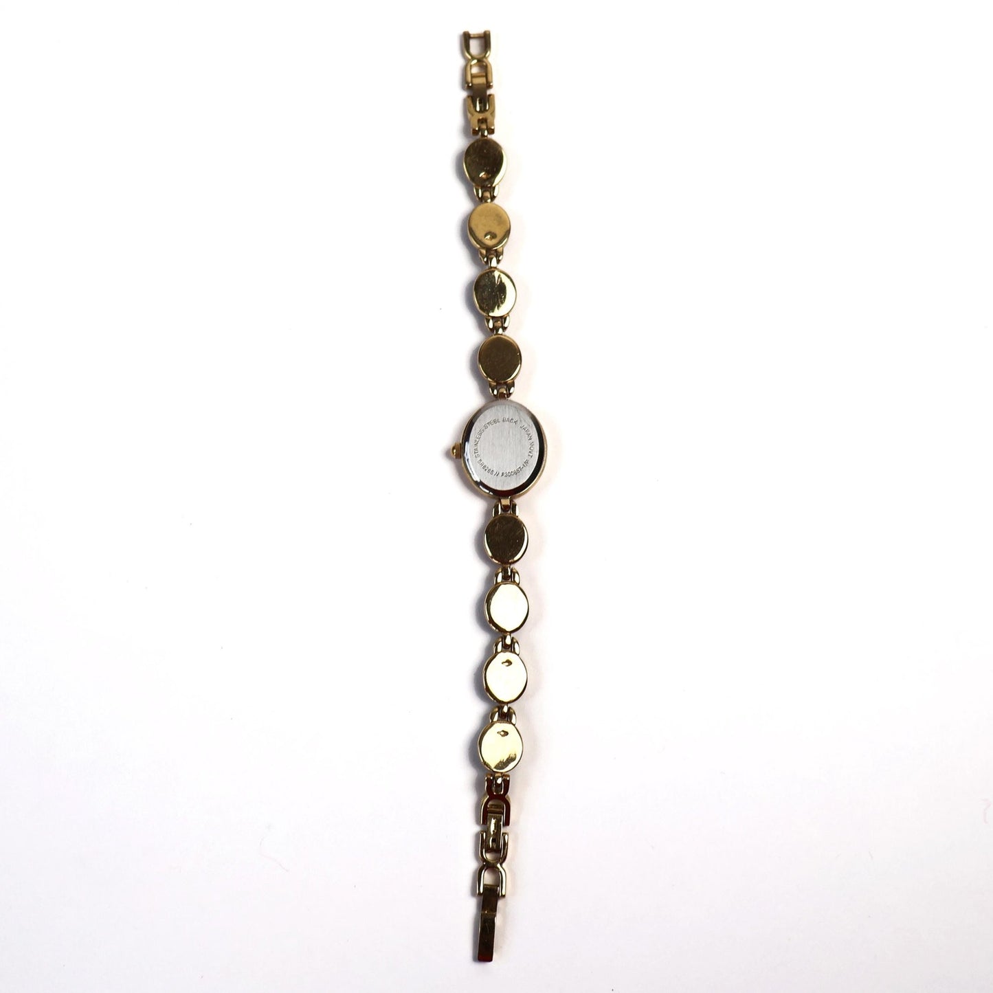 Vintage Gold Toned Scarab Watch with White Oval Face | QUARTZ