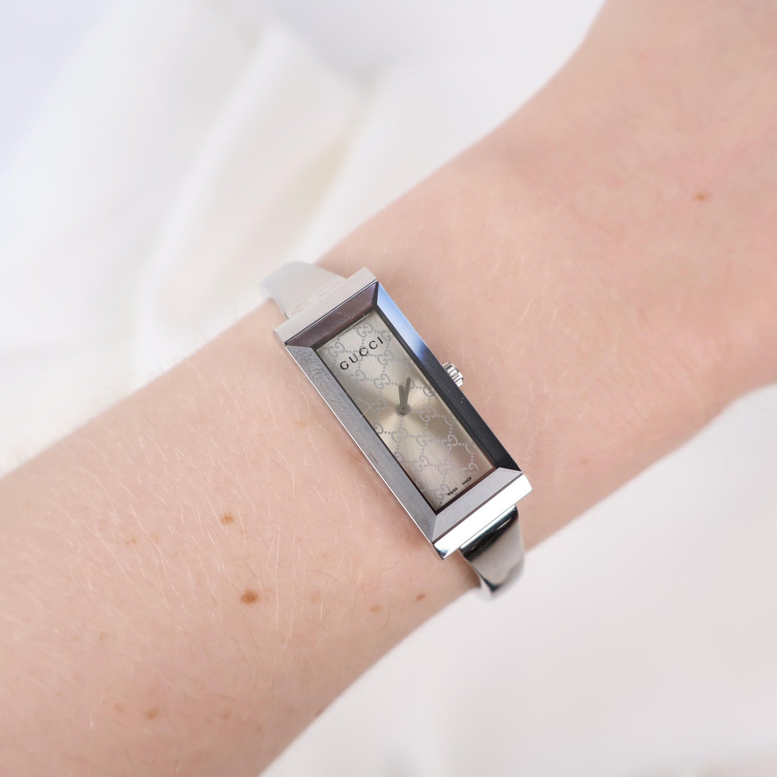 Vintage Silver Gucci Logo Watch