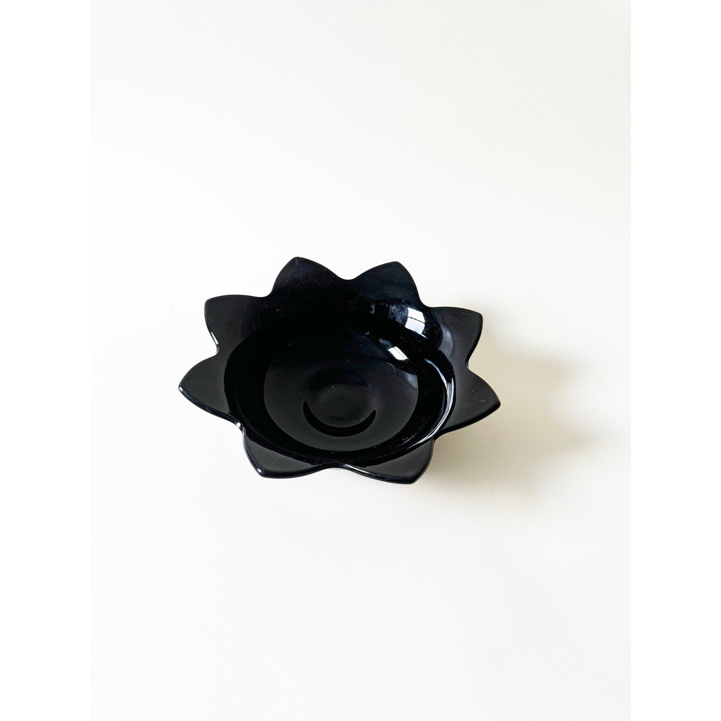 Vintage Black Petal Bowl | Modernist Fruit Bowl