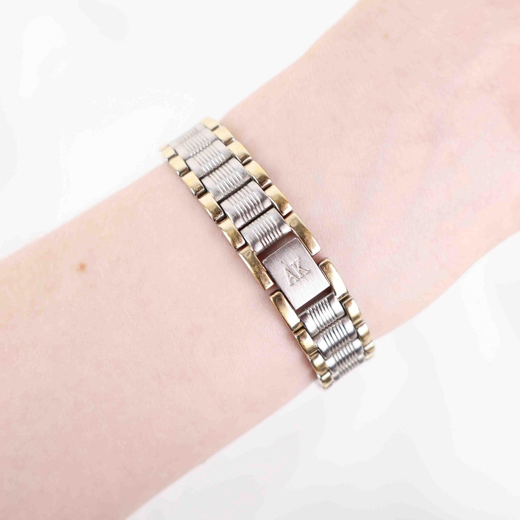 Vintage Anne Klein Circle Face Watch – Two Tone Bracelet (Working Battery)