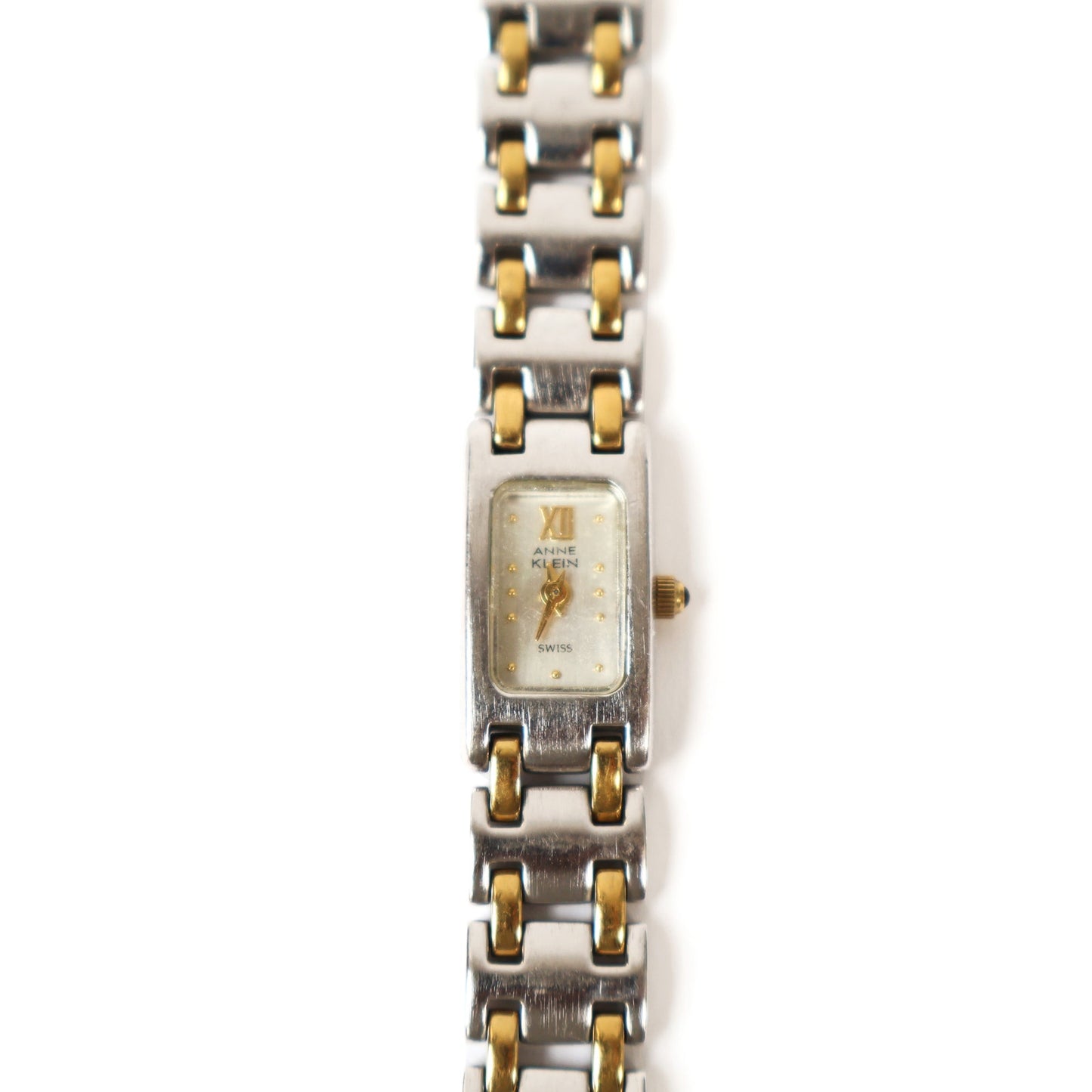 Vintage Two-Toned Watch with Metallic Rectangle Face | ANNE KLEIN