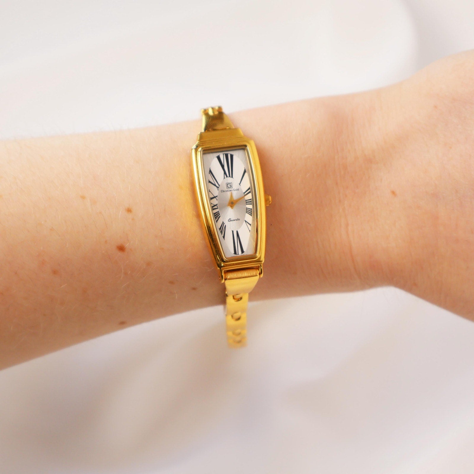 Vintage 18k Gold Plated Christian Gold Watch