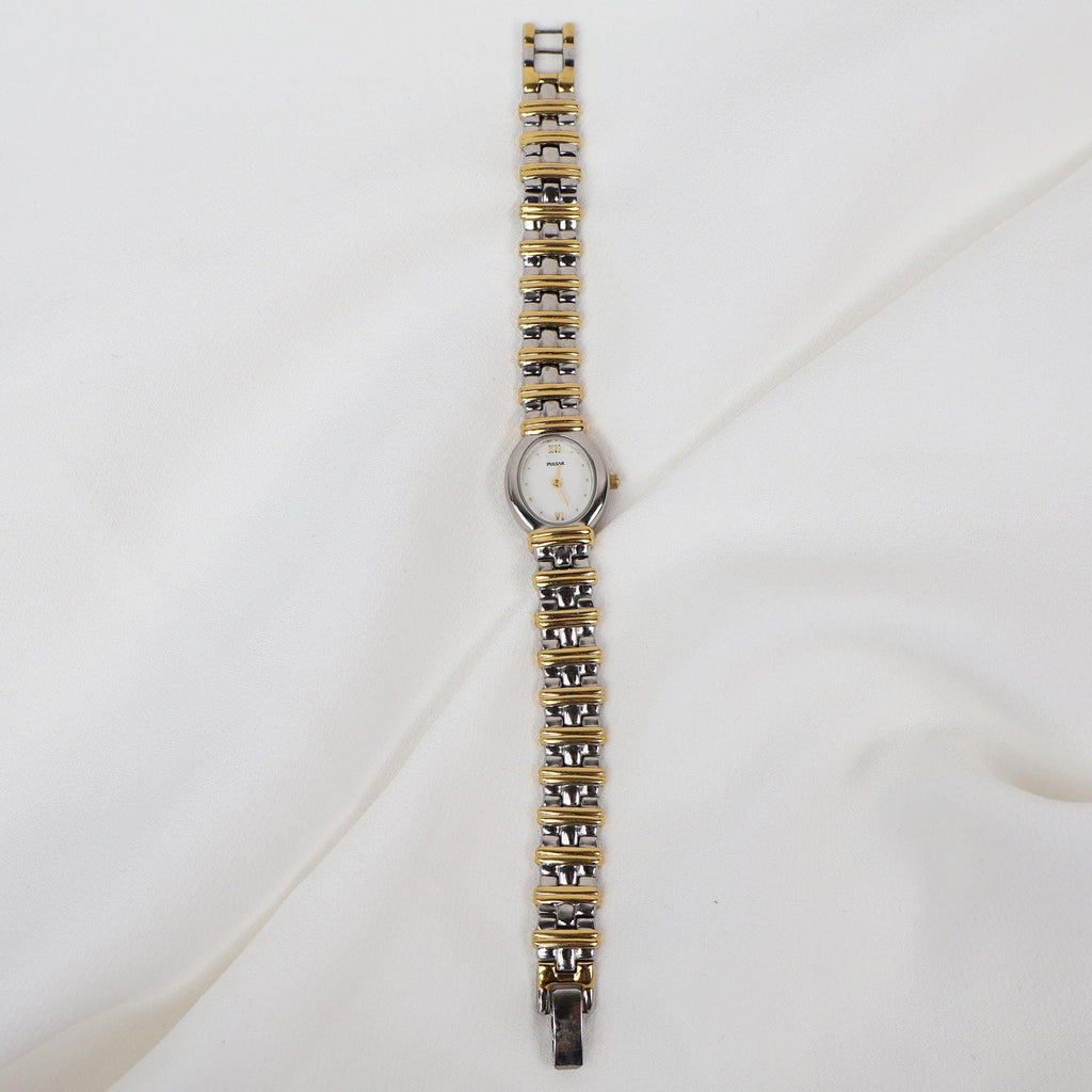 Stunning Two Tone Vintage Pulsar Watch with Oval Face