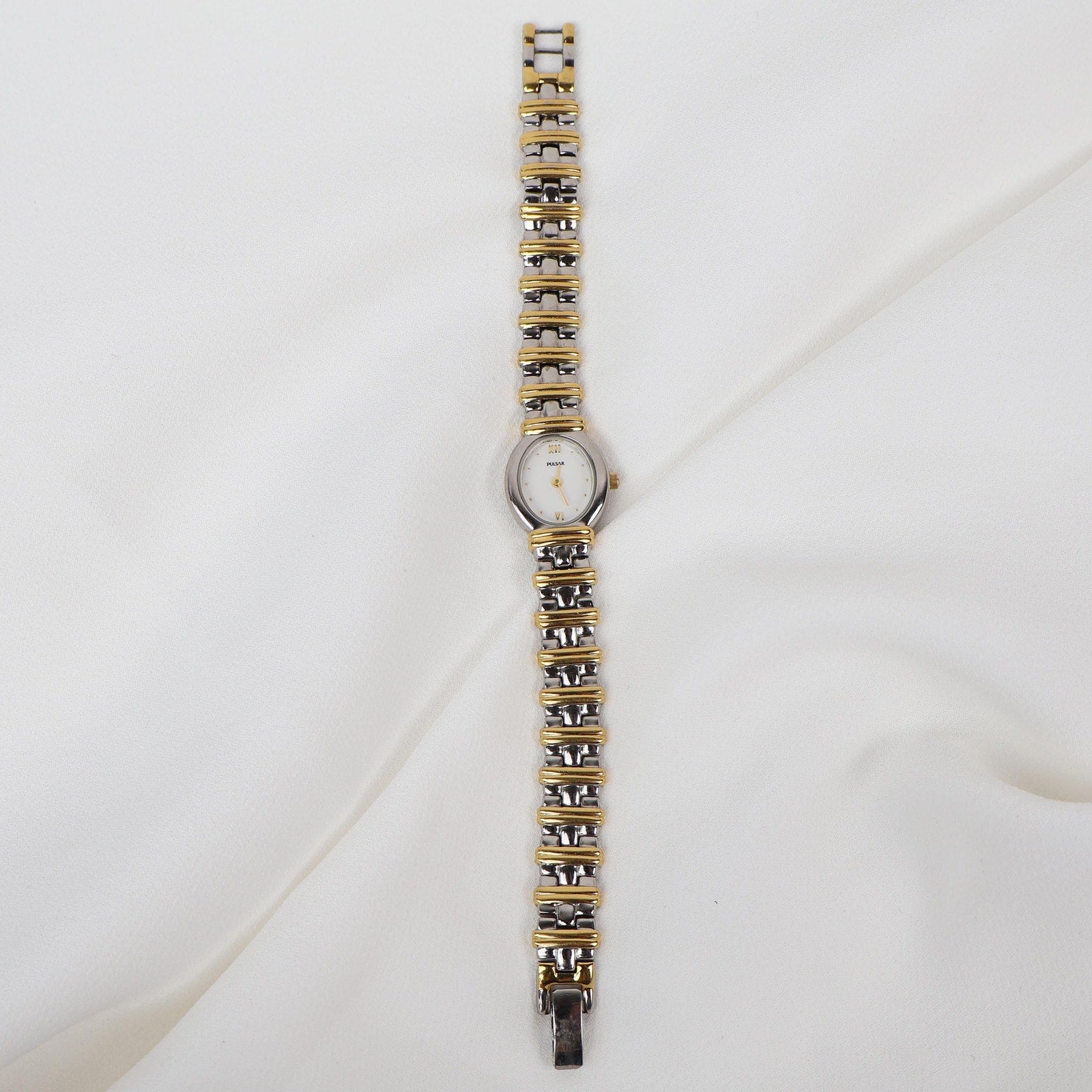 Stunning Two Tone Vintage Pulsar Watch with Oval Face