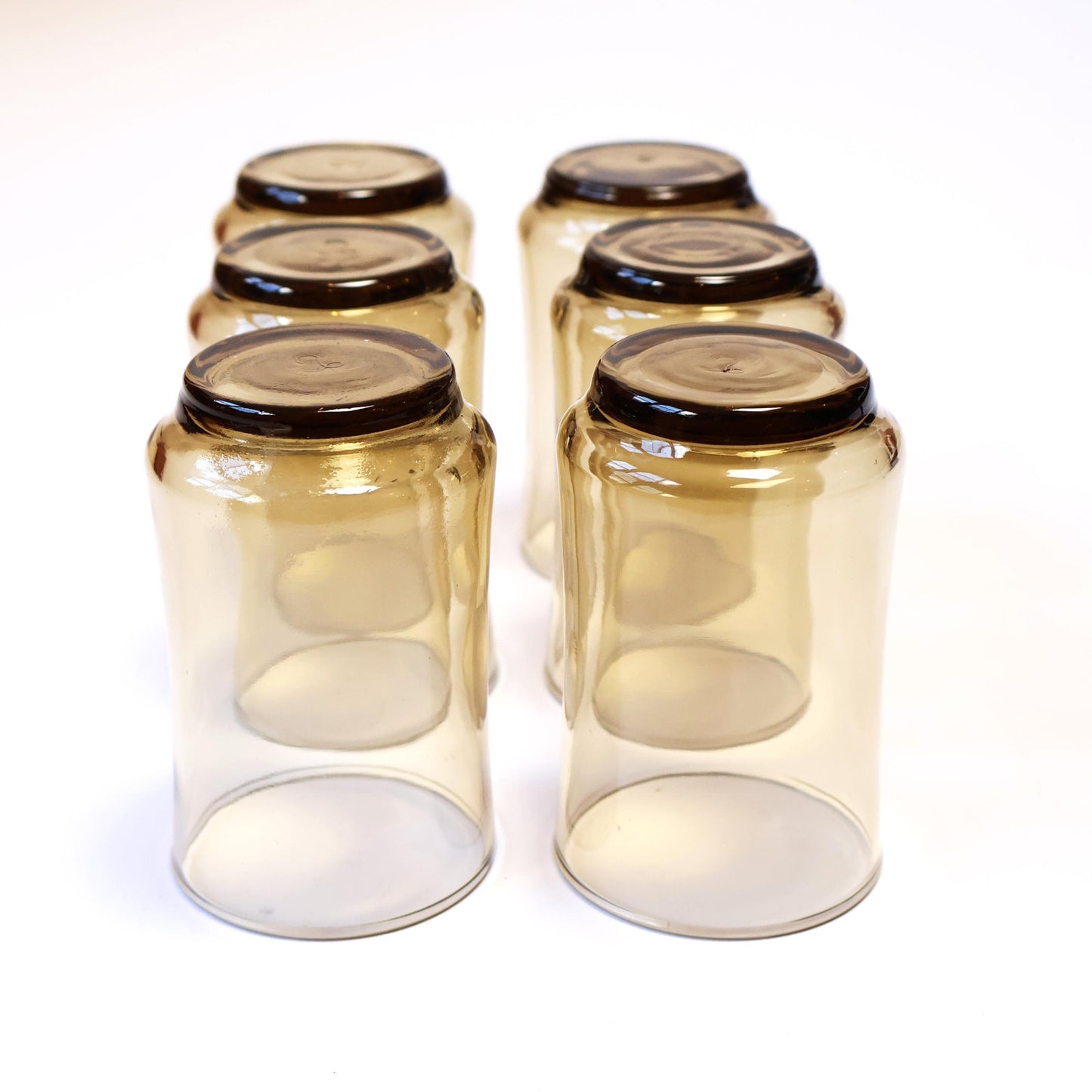 Vintage Smoke Colored Beige Glass Set