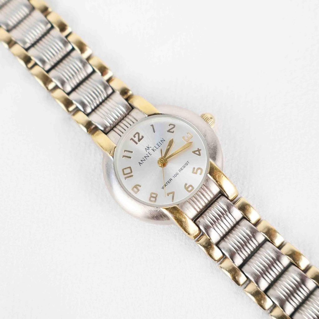 Vintage Anne Klein Circle Face Watch – Two Tone Bracelet (Working Battery)