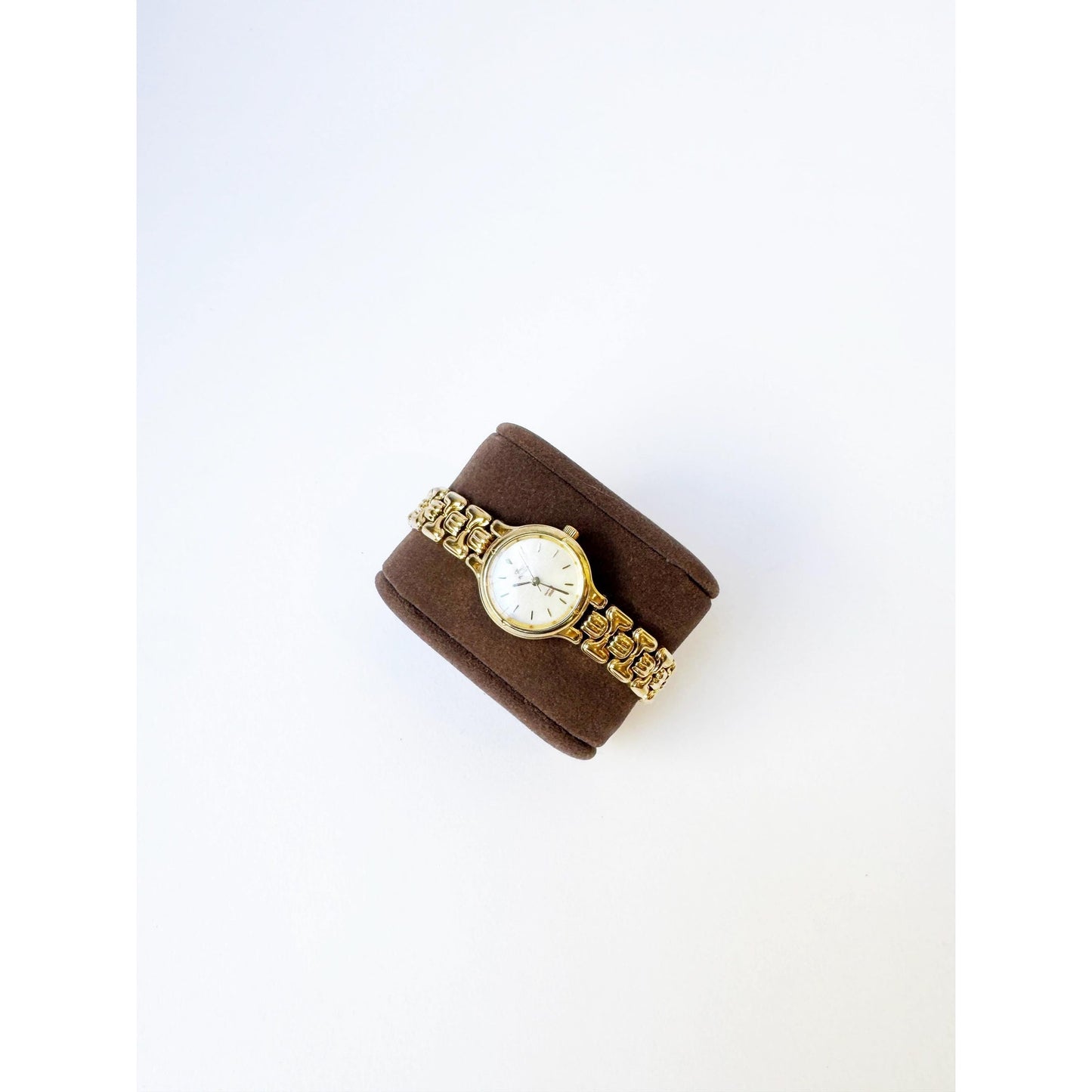 Vintage Two Tone Watch Circular White Face | TIMEX
