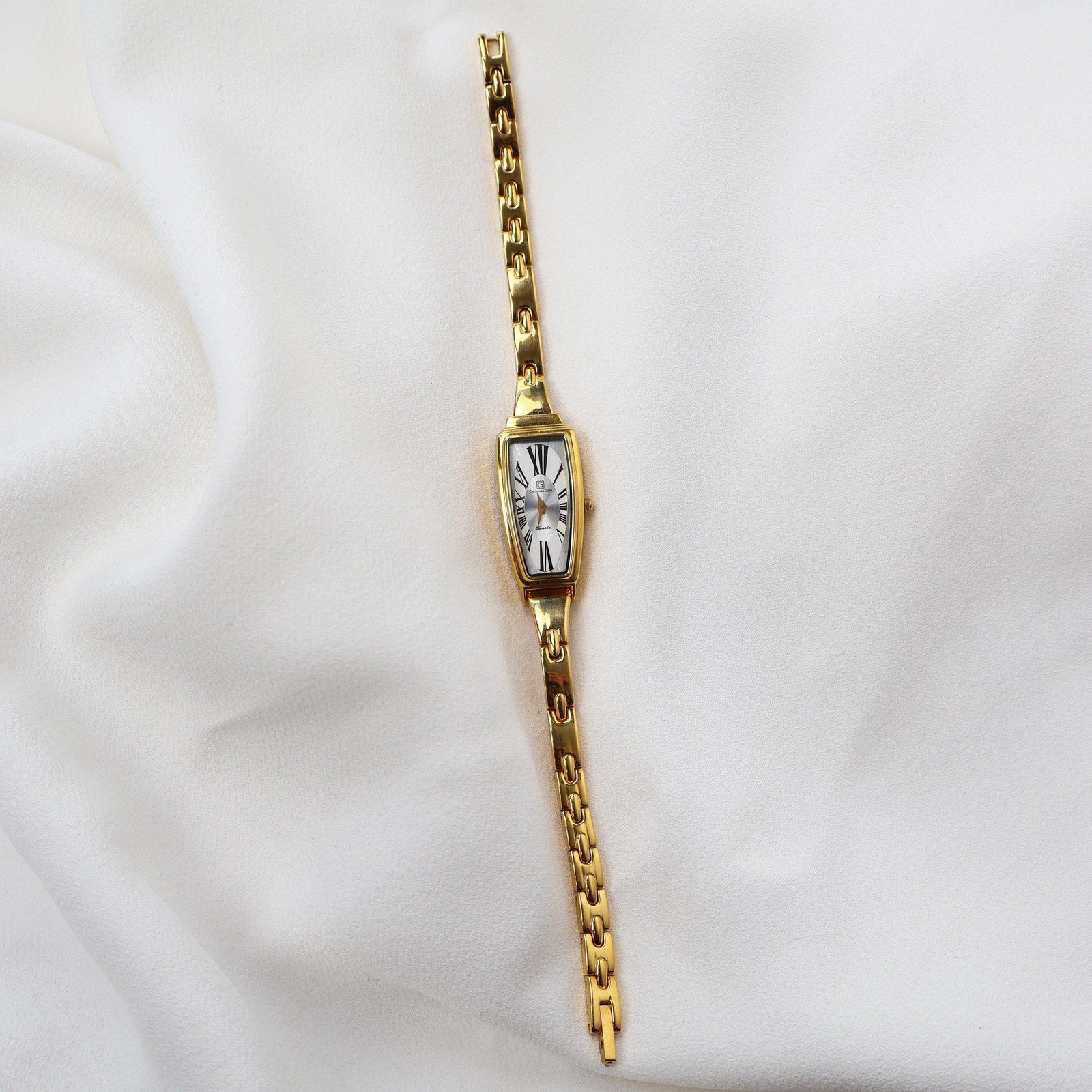 Vintage 18k Gold Plated Christian Gold Watch