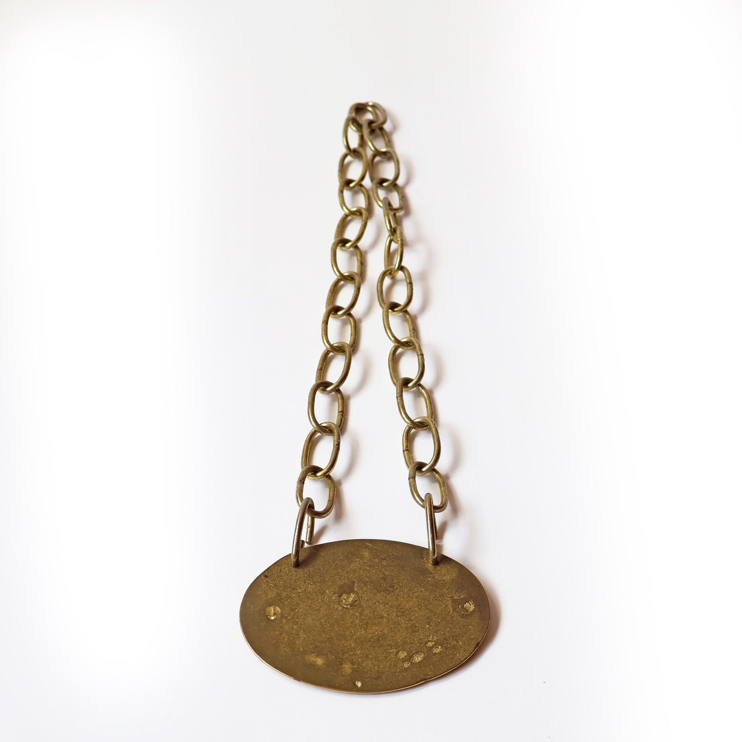 Vintage Brass MCM Pineapple Welcome Sign with Chain | Palm Beach Brass Decor