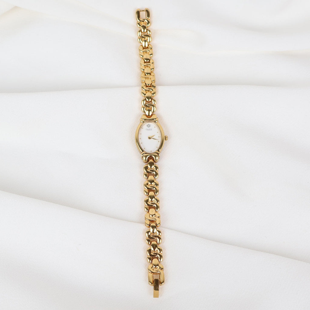 Vintage Gold Tone Caravelle by Bulova Watch with an Oval Face