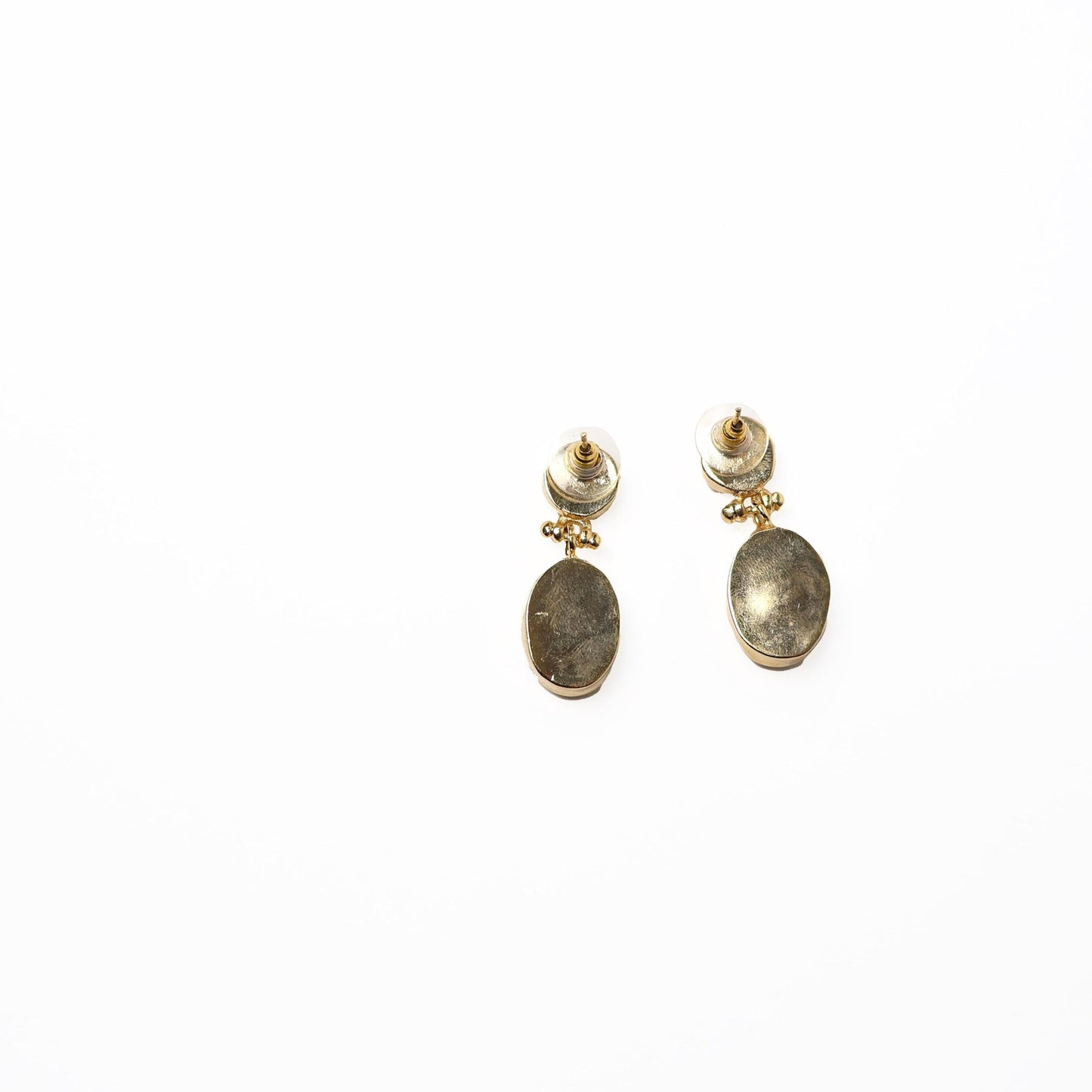 Eclectic Inventory Gold Toned Natural Stone Drop Earrings | Malachite and Onyx Style