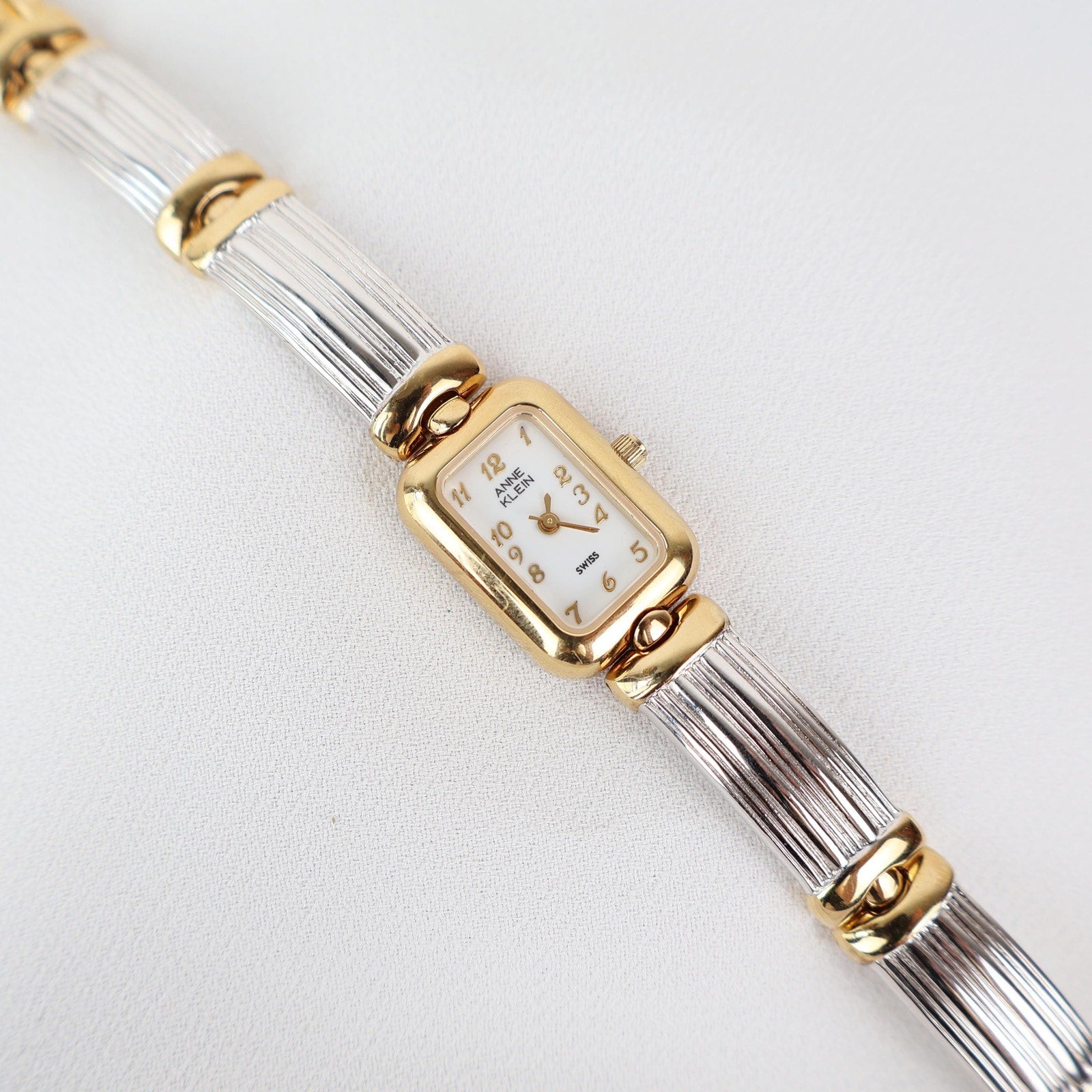 Vintage Two Tone Anne Klein Watch with a Rectangle Face Watch