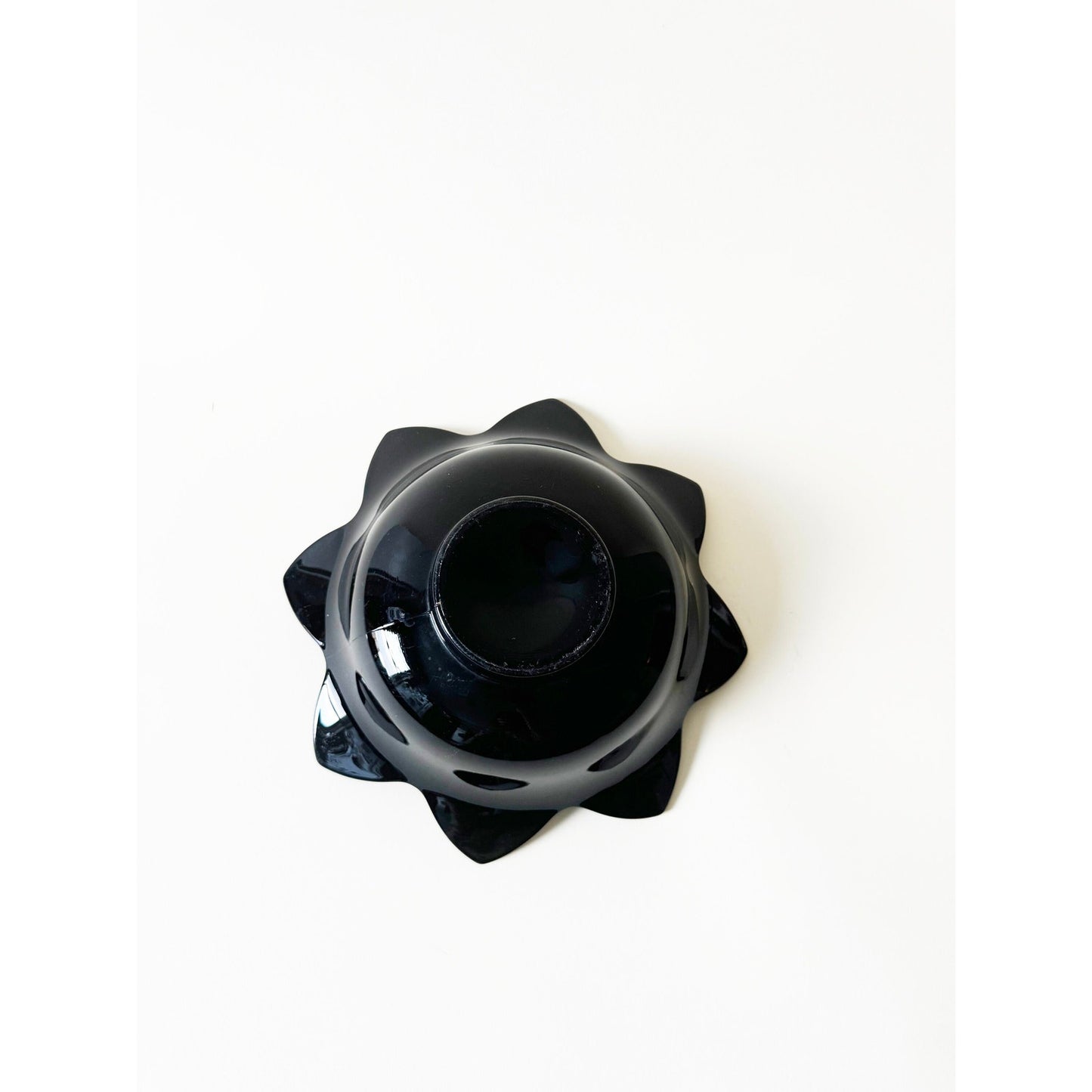 Vintage Black Petal Bowl | Modernist Fruit Bowl