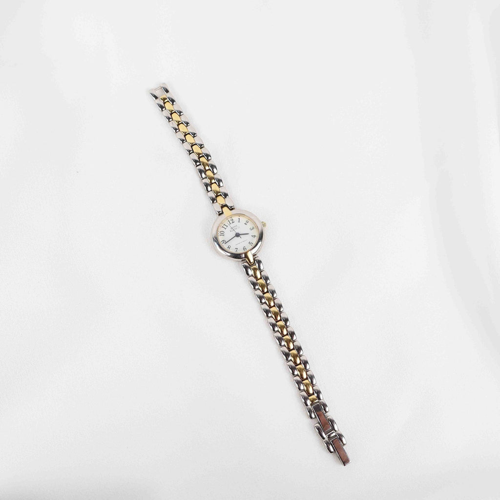 Vintage Anne Klein Circle Face Watch – Two Tone Bracelet (Working Battery)