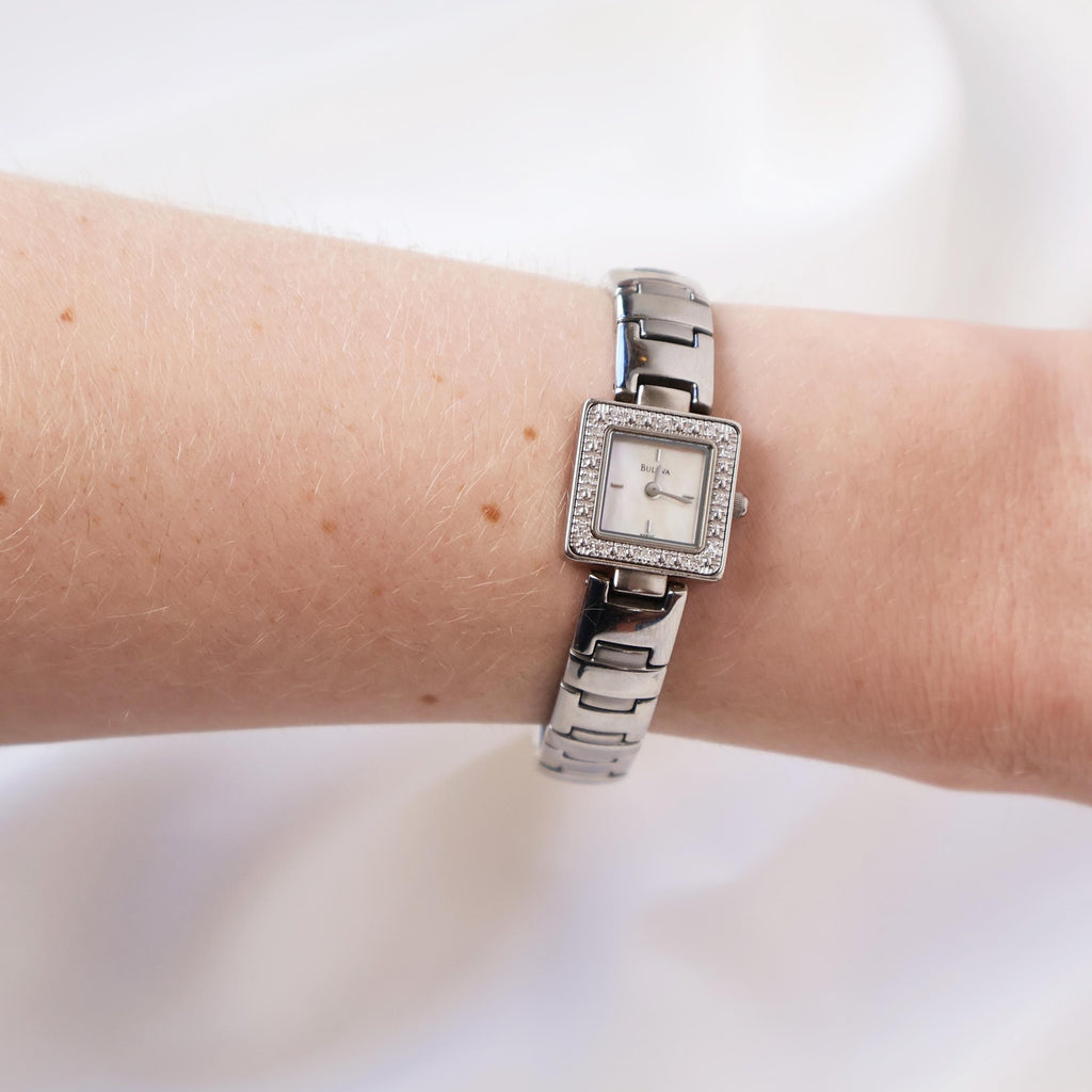 Vintage Bulova Opal Square Face Watch