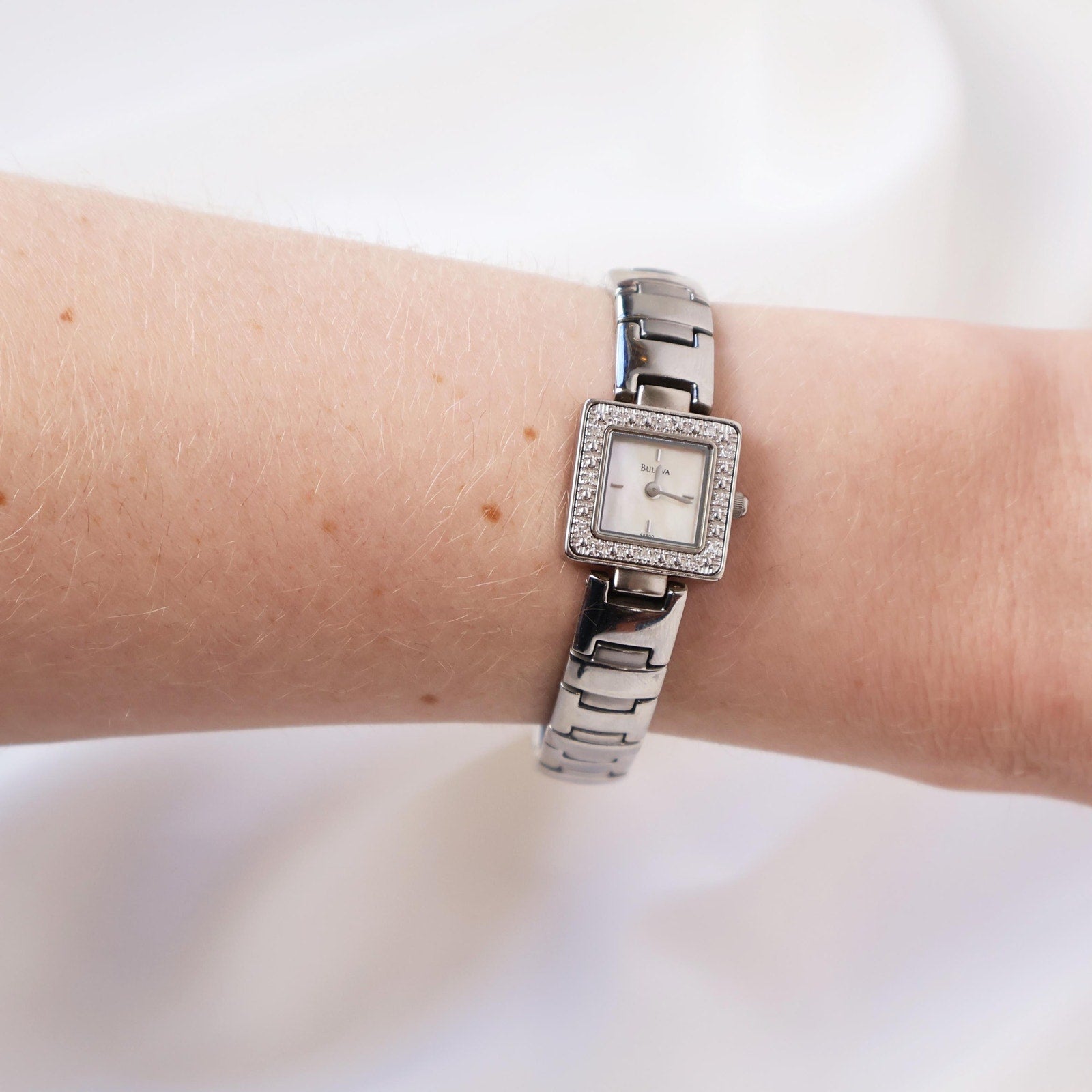 Vintage Bulova Opal Square Face Watch