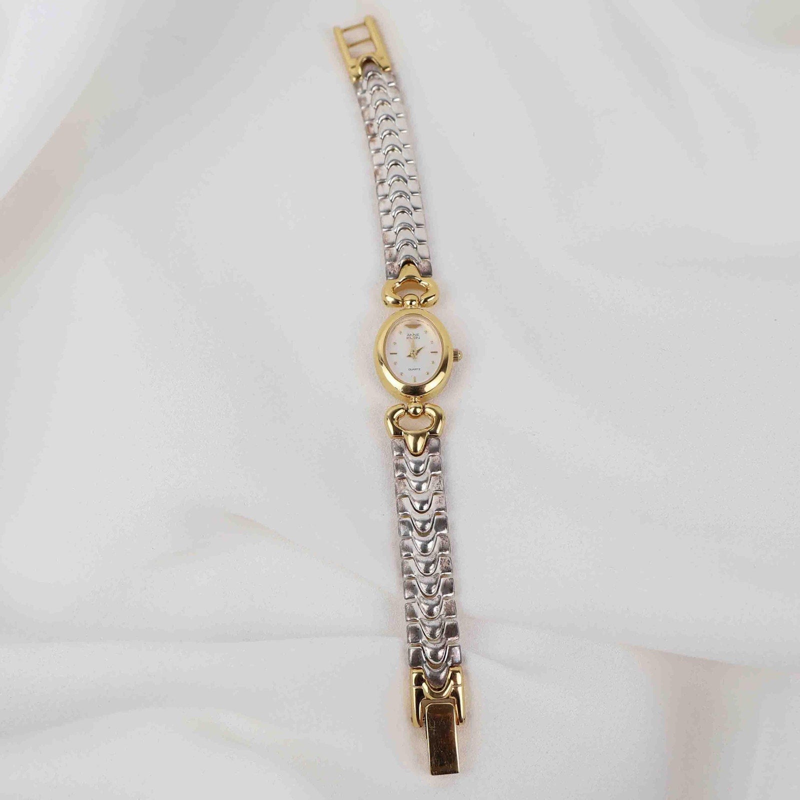 Vintage Anne Klein Oval Face Watch – Two Tone Bracelet (Working Battery)