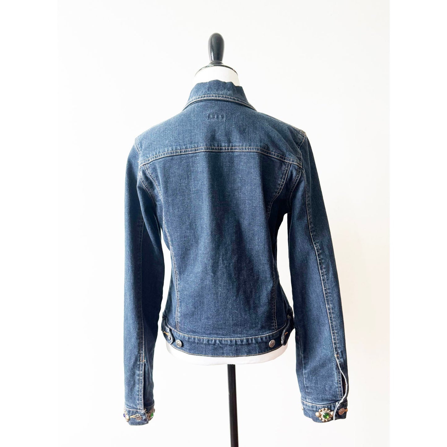 Y2k ANNA SUI Denim Jacket with Colorful Gem Stones | Size Small