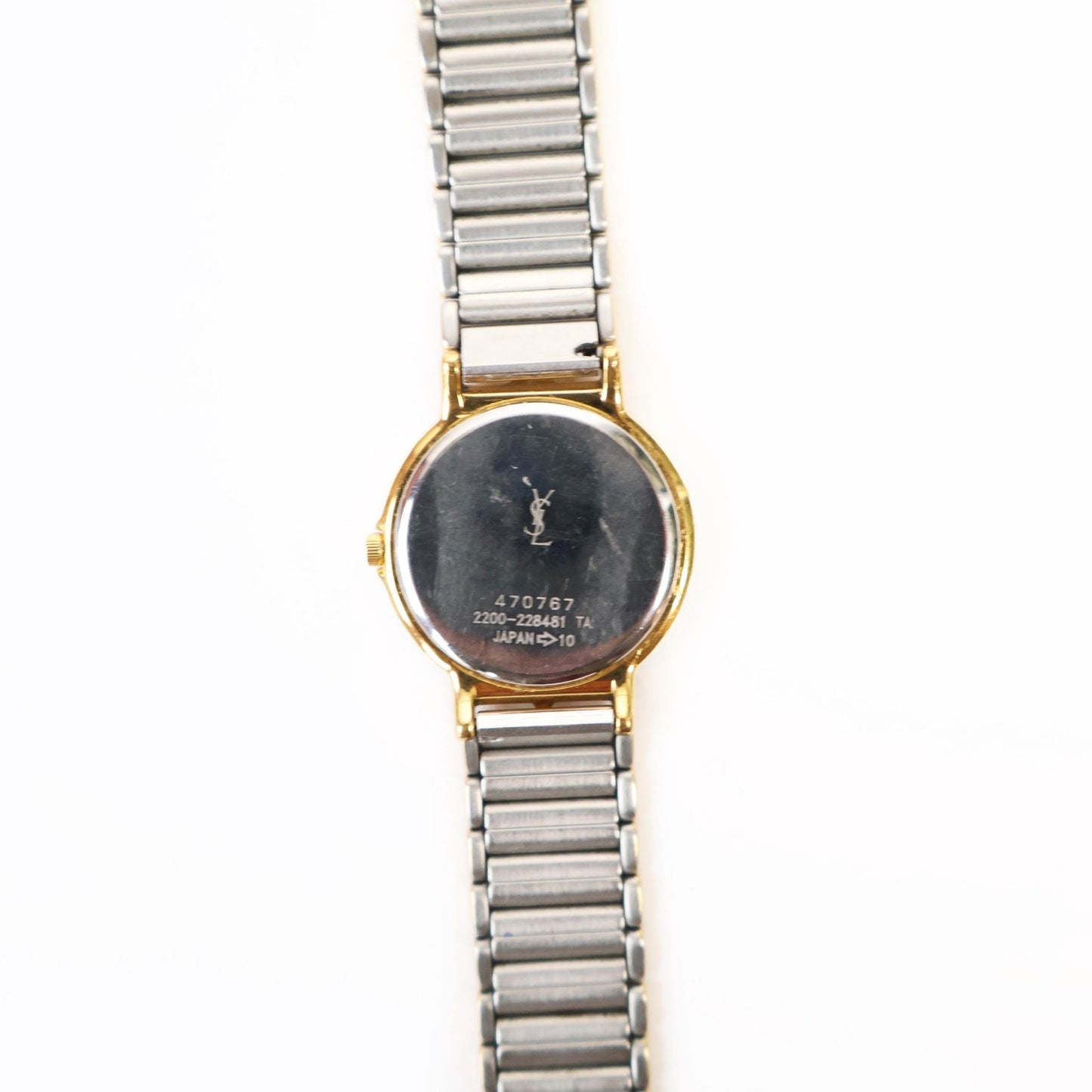 Vintage Two-Toned Watch with Black Face | Yves Saint Laurent