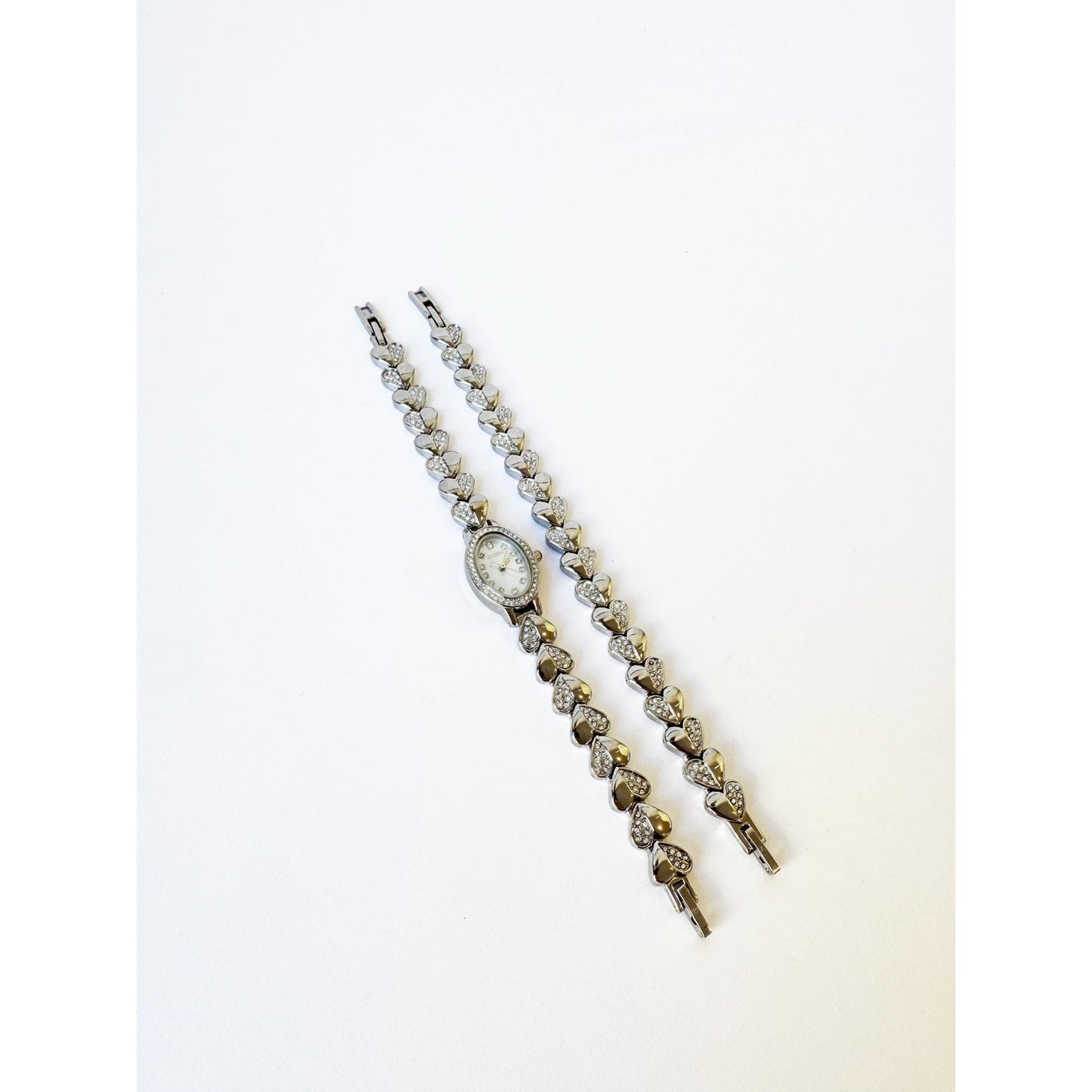 Watch Necklace | Vintage One of a Kind Silver Watch Choker with Diamond Embellishments