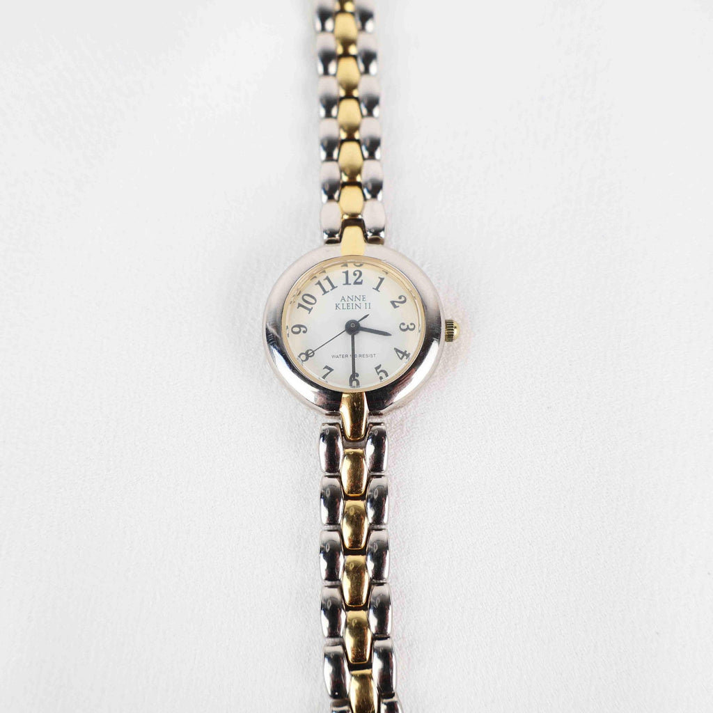 Vintage Anne Klein Circle Face Watch – Two Tone Bracelet (Working Battery)