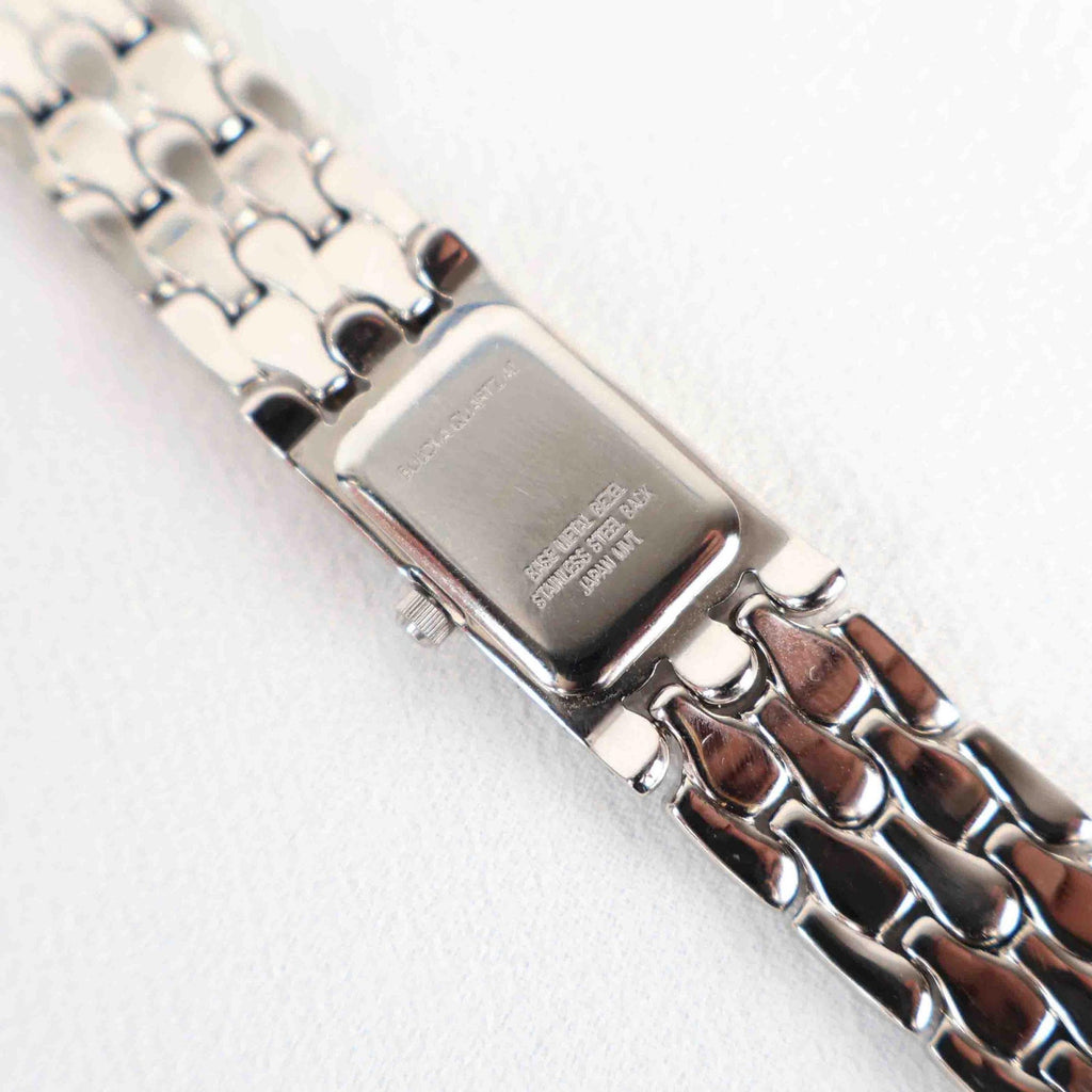 Vintage Silver Tone Bulova Watch with Rectangle Watch Face