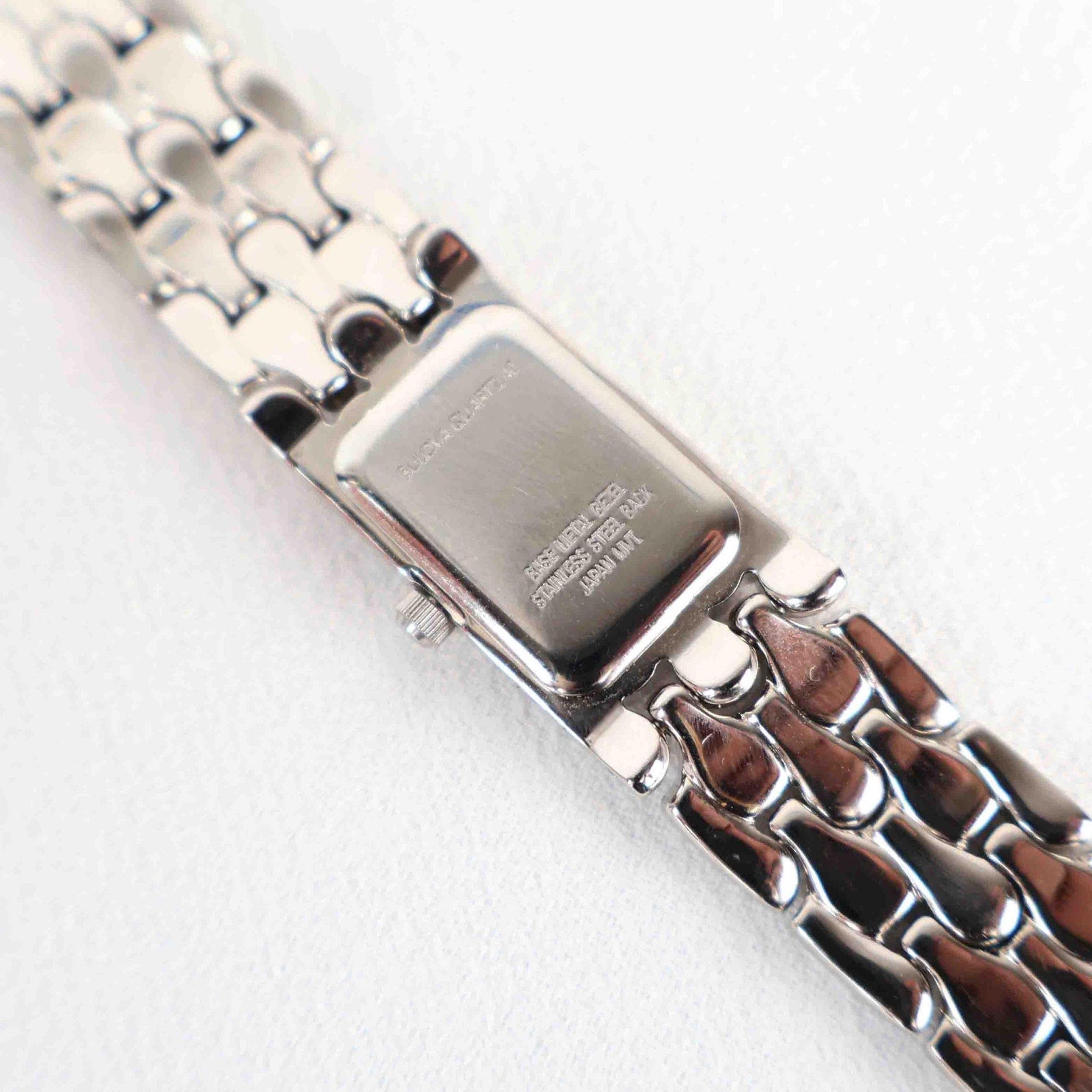 Vintage Silver Tone Bulova Watch with Rectangle Watch Face