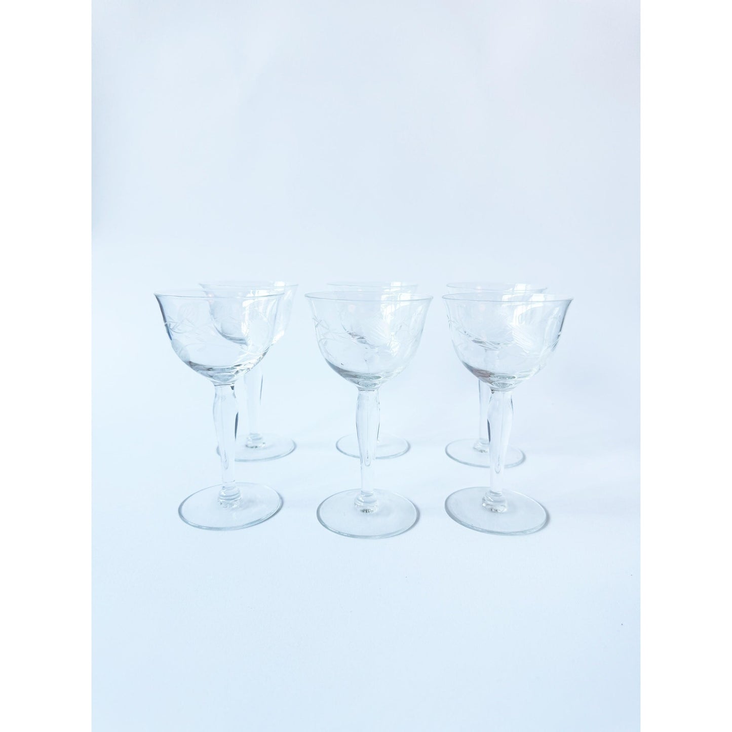 Vintage Clear Petite Light Drink Ware Set of 6 | Clear Classic Glasses