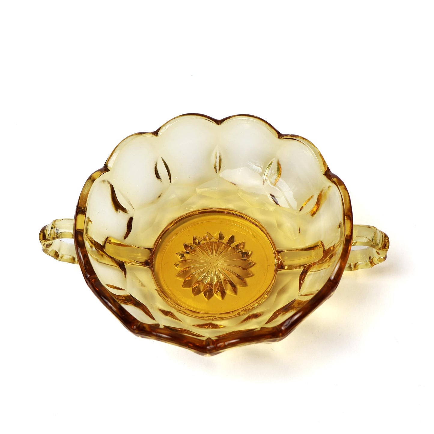 Vintage Orange Glass Ring Dish| Scalloped Edge Design Decorative Bowl