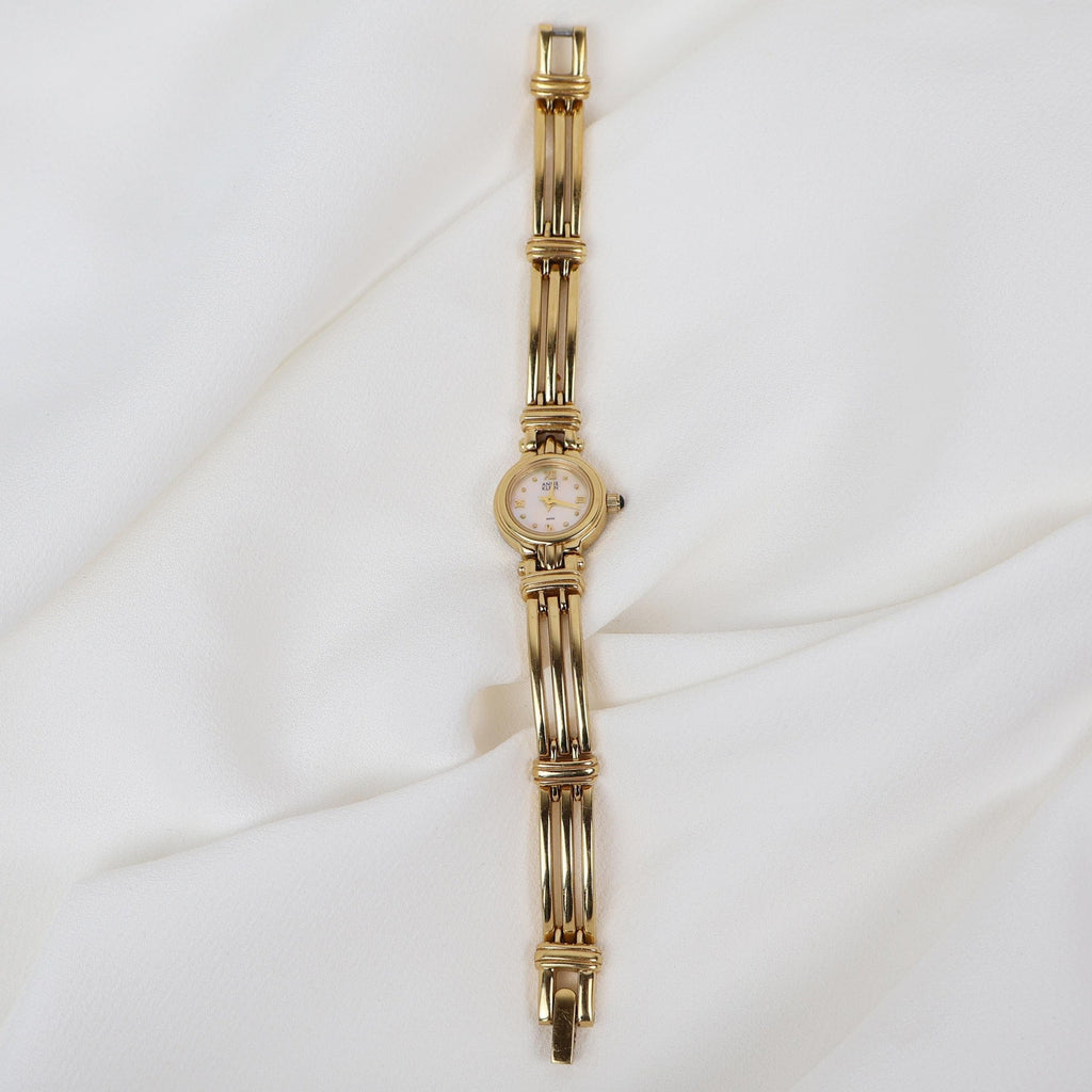 Vintage Gold Tone Anne Klein Watch with Mother of Pearl Face