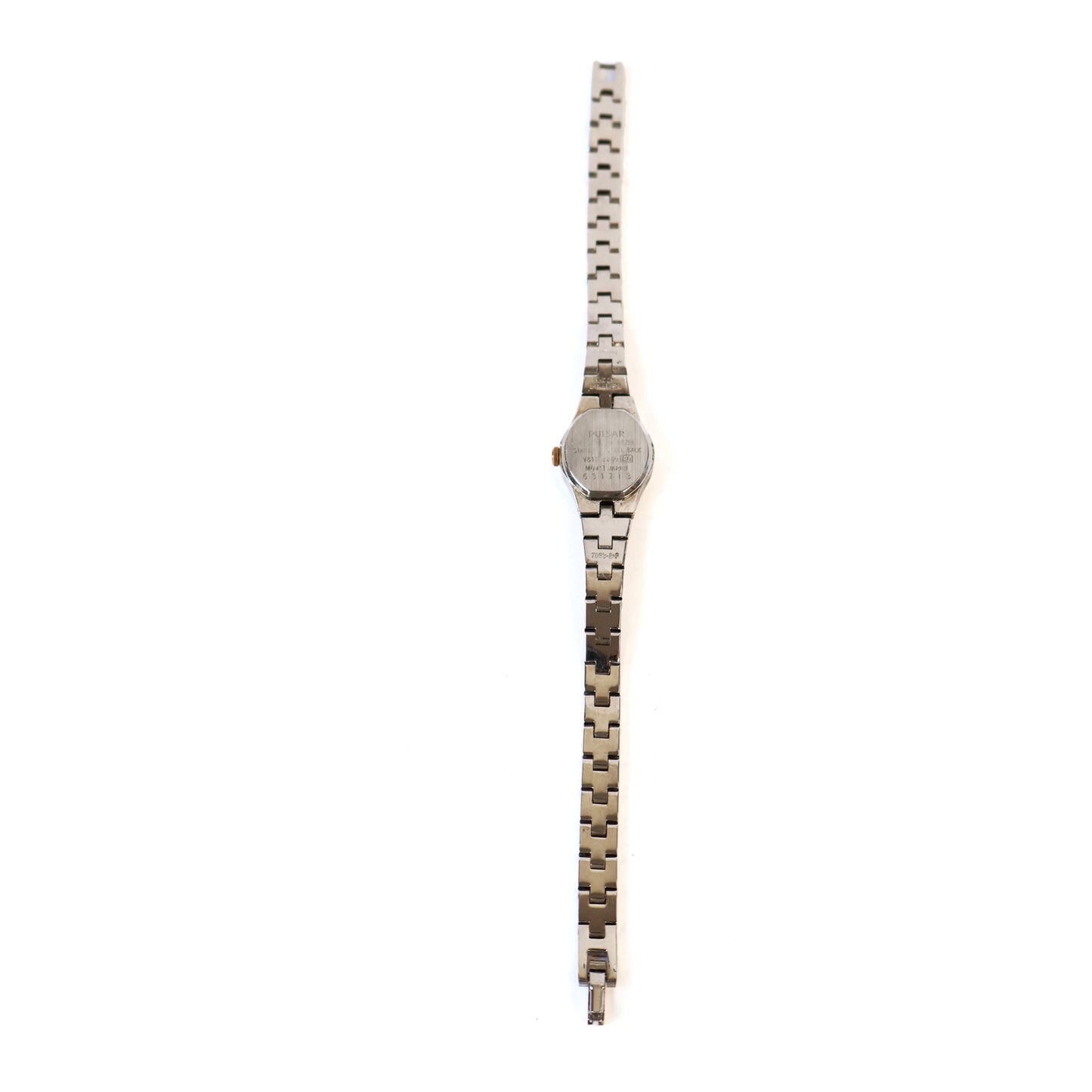 Vintage Two-Toned Watch with White Round Face | PULSAR